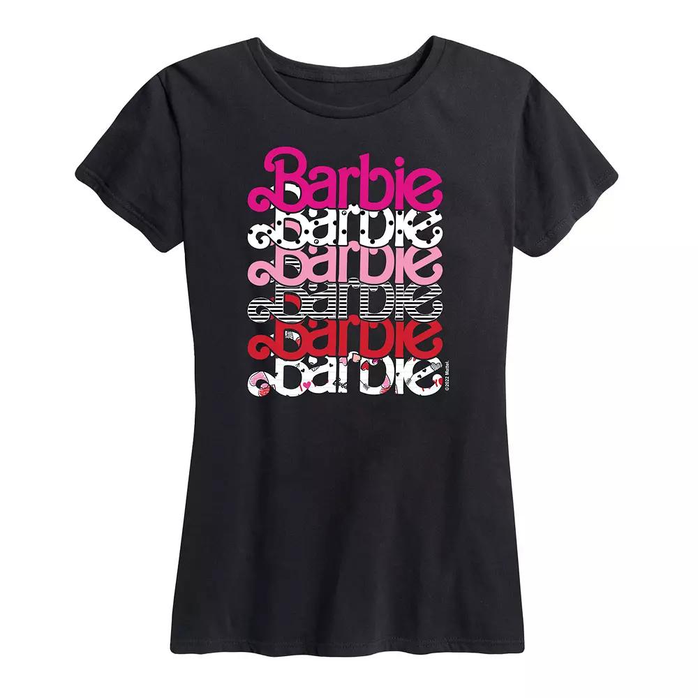 Women's Barbie® Stacked Graphic Tee,  Product Image