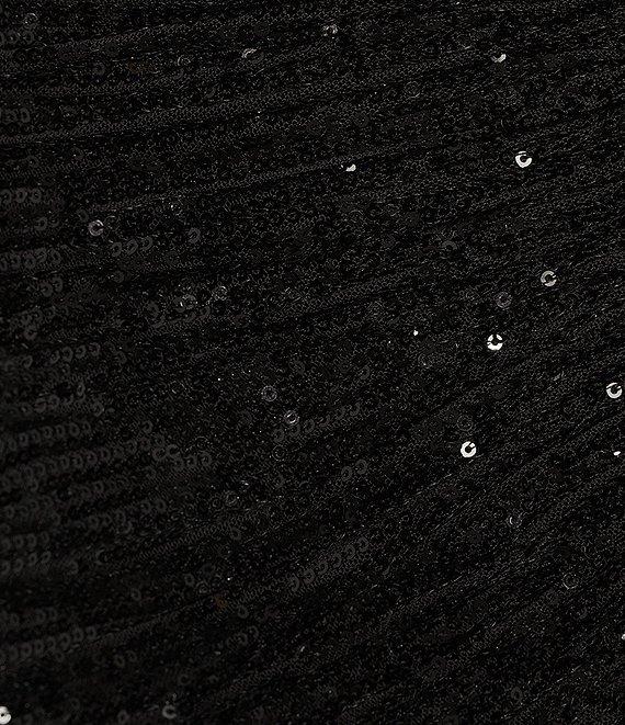 GB Social Ruched Sequin Asymmetrical Hem Tie Back Mini Dress Product Image