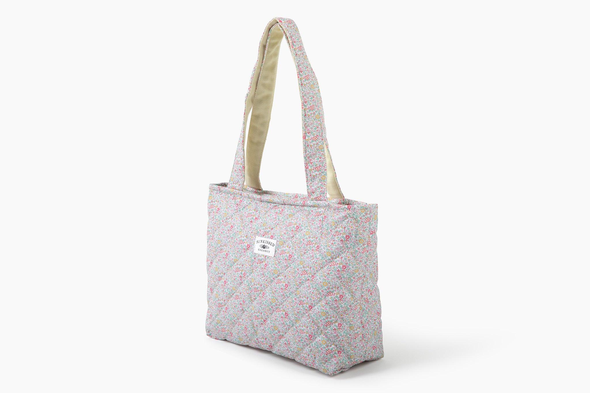 Floral Day In The Park Handmade Tote Zipper Bag Product Image