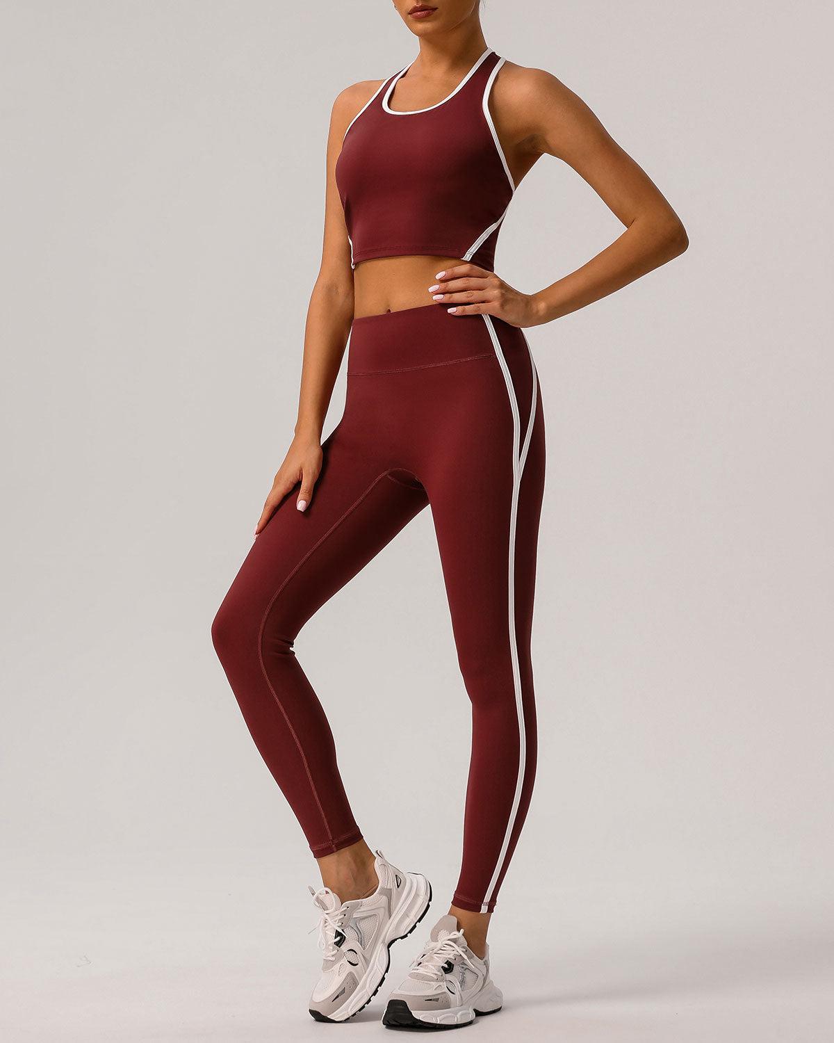 Red Scoop Neck Yoga Tank Top - Light Support Product Image