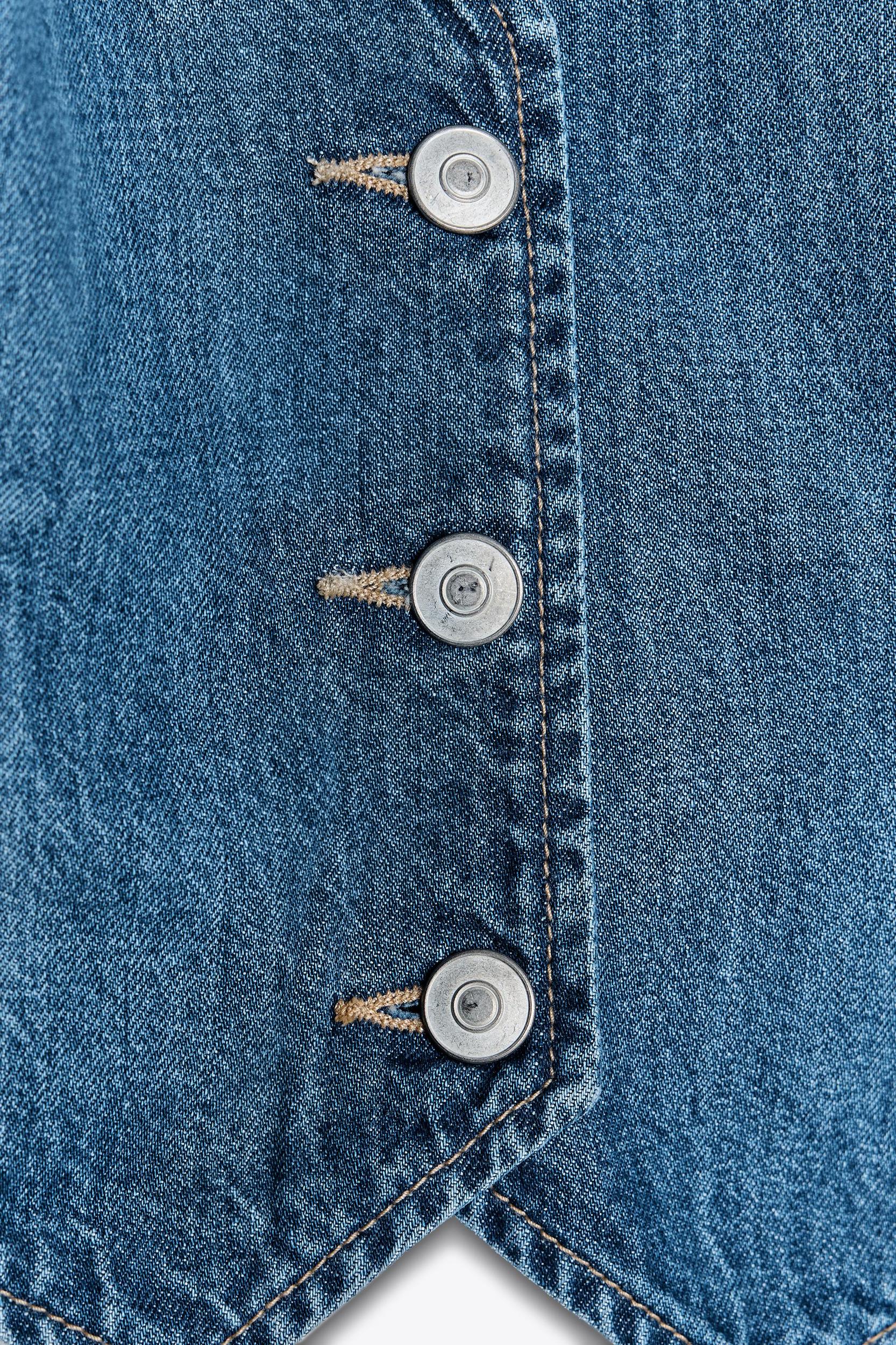 LACE-UP DENIM TOP Product Image