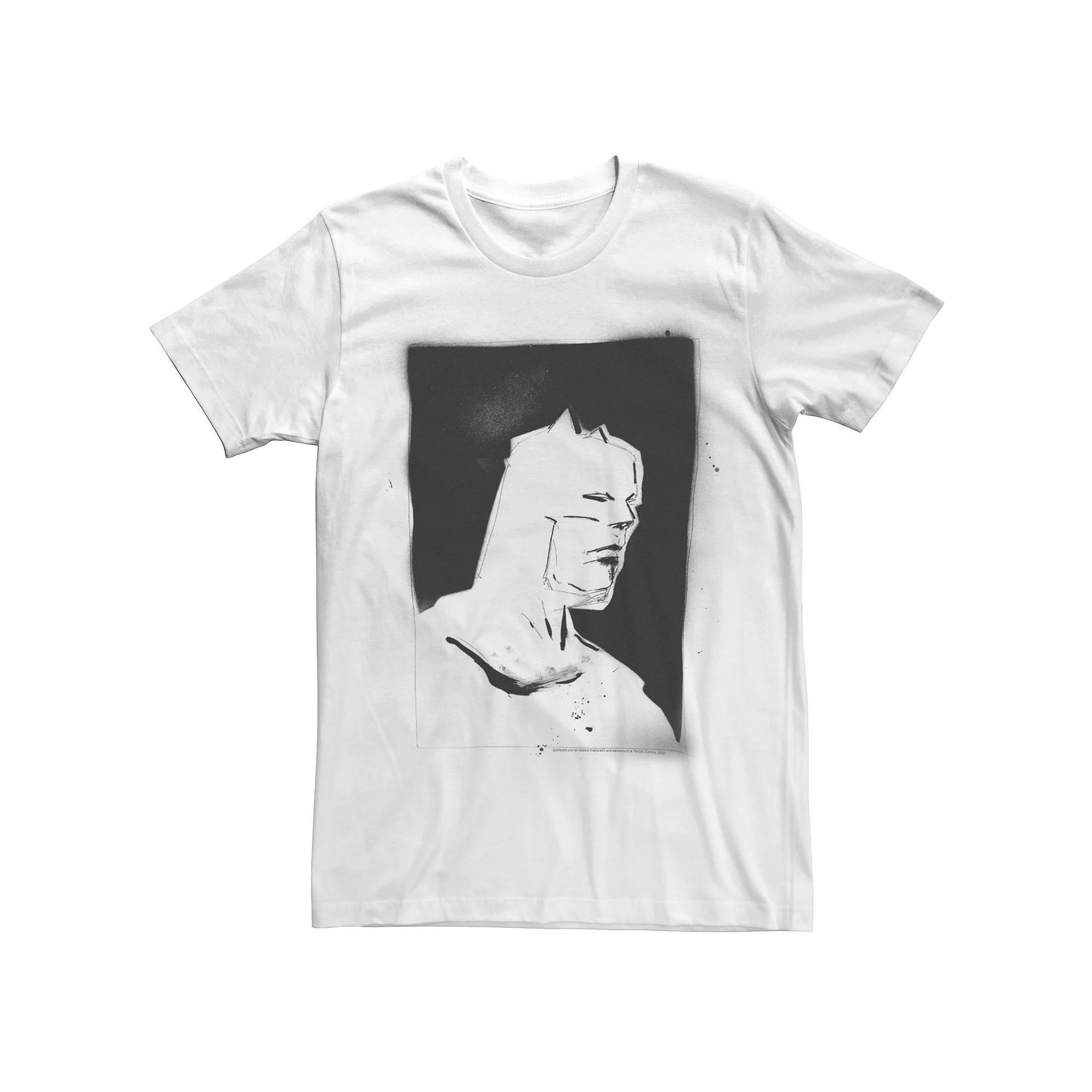 Men's DC Fandome Batman Spray Paint Portrait Tee, Size: Large, White Product Image