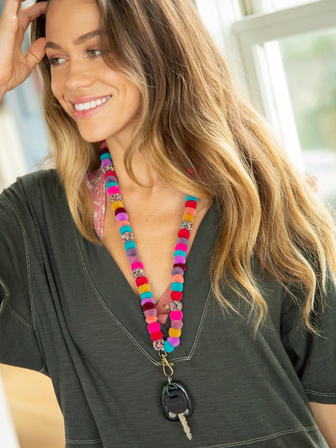 Pom Pom Lanyard - Multi Product Image
