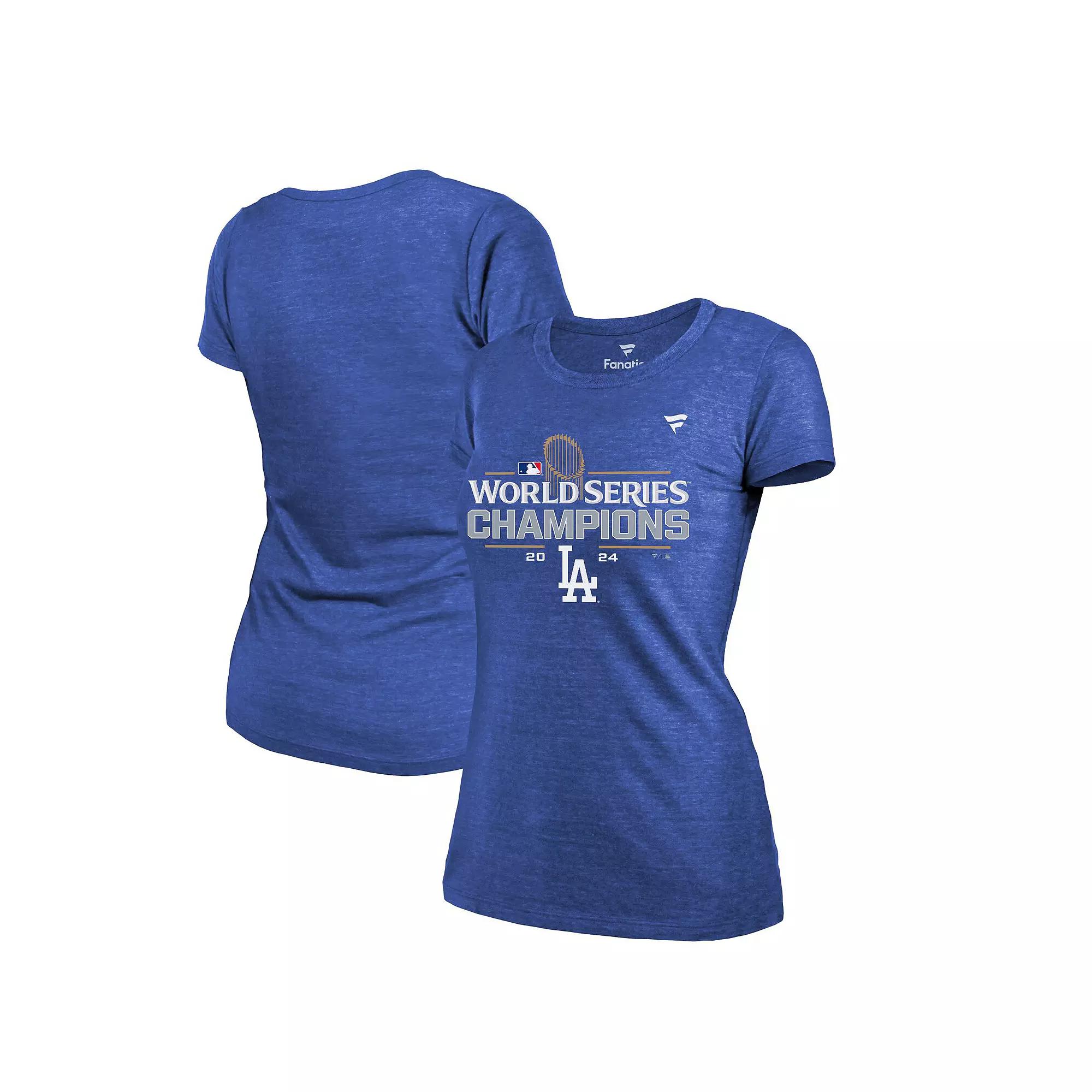 Women's Fanatics Royal Los Angeles Dodgers 2024 World Series Champions Locker Room Tri-Blend T-Shirt, Size: XL, Blue Product Image
