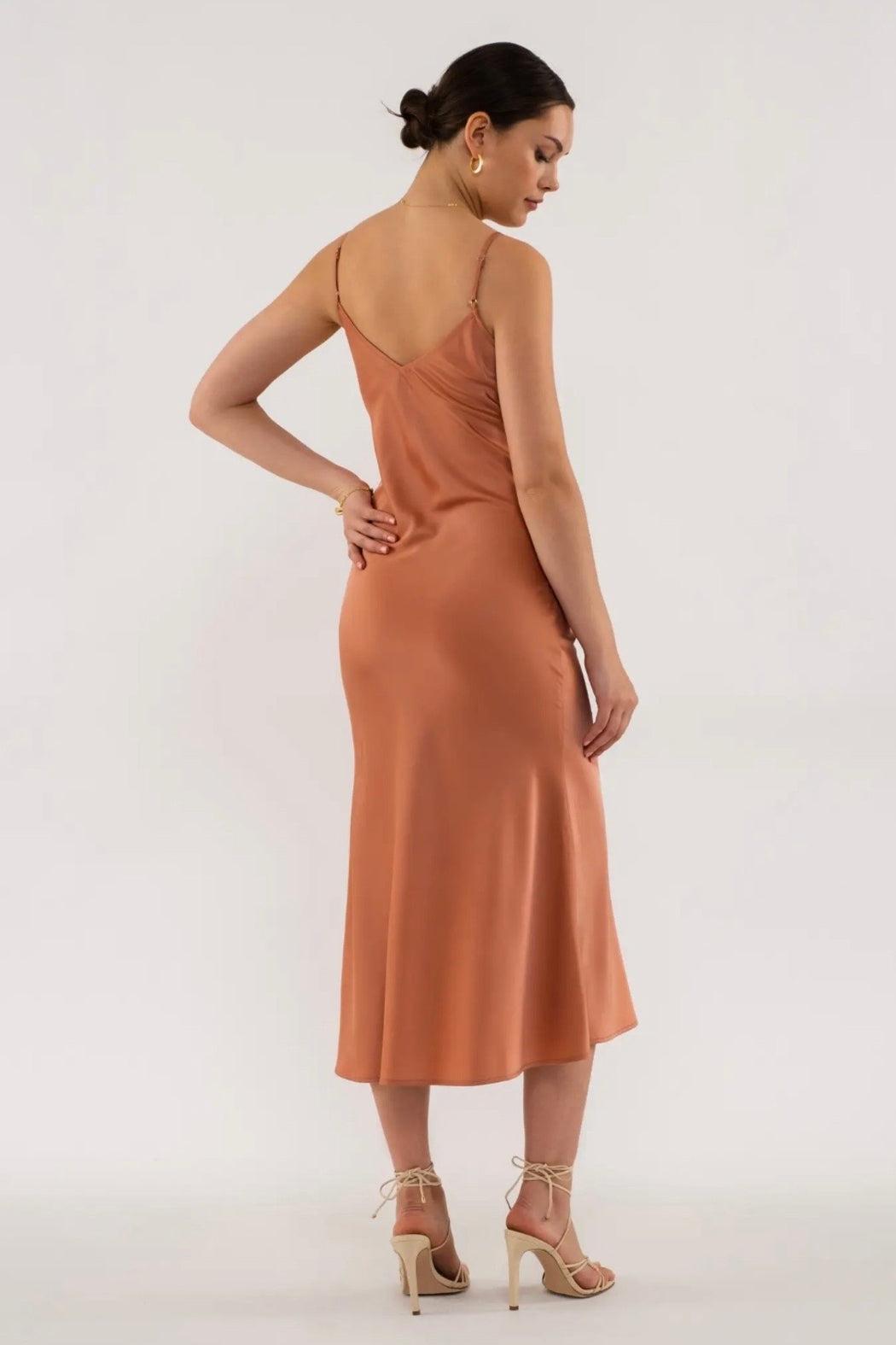 V Neck Slip On Midi Dress Product Image