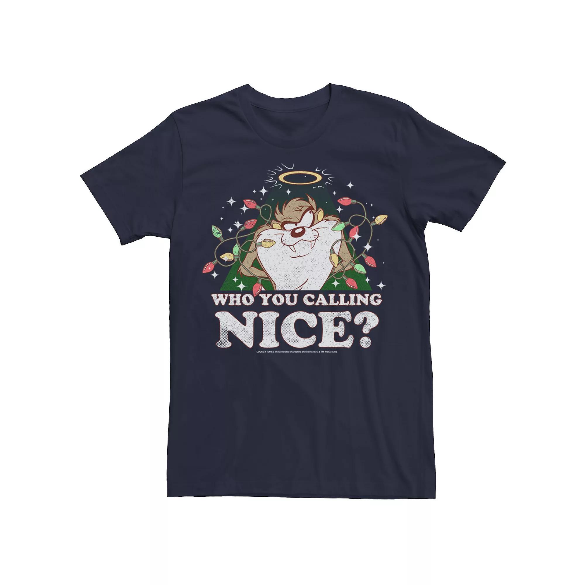 Men's Looney Tunes Christmas Taz Who You Calling Nice Tee,  Product Image