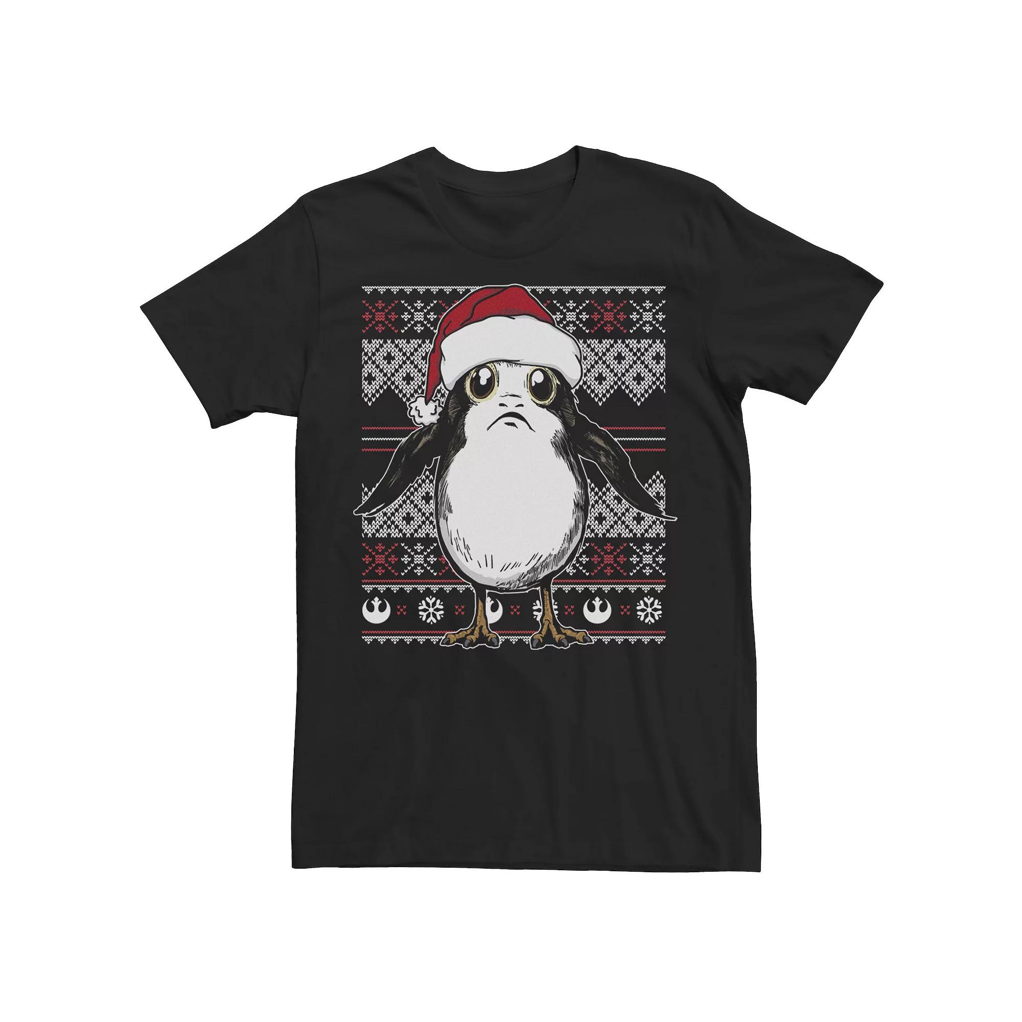 Men's Star Wars Porg Ugly Christmas Sweater Tee,  Product Image