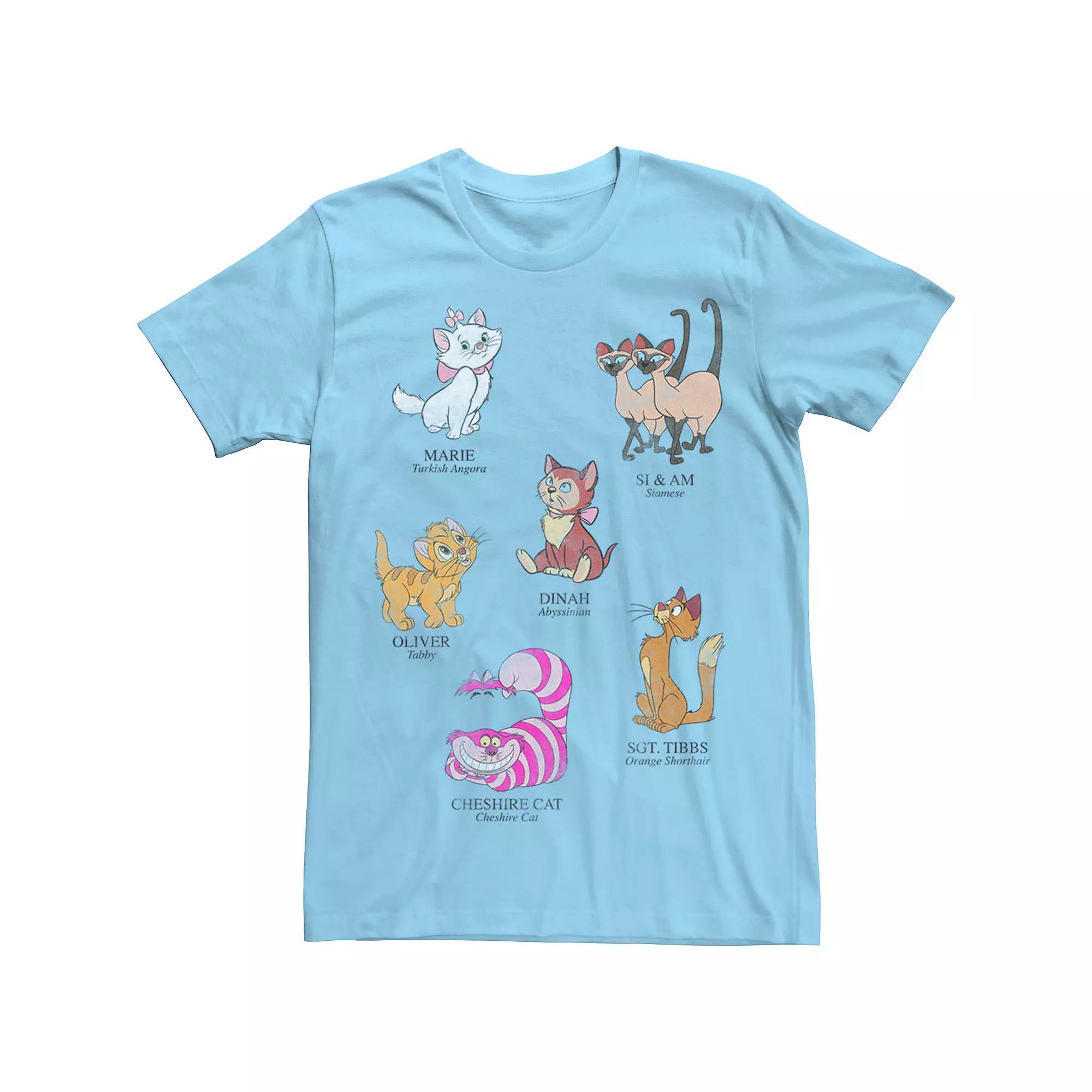 Disney's Mickey And Friends Men's Cat Names And Breeds Tee,  Product Image