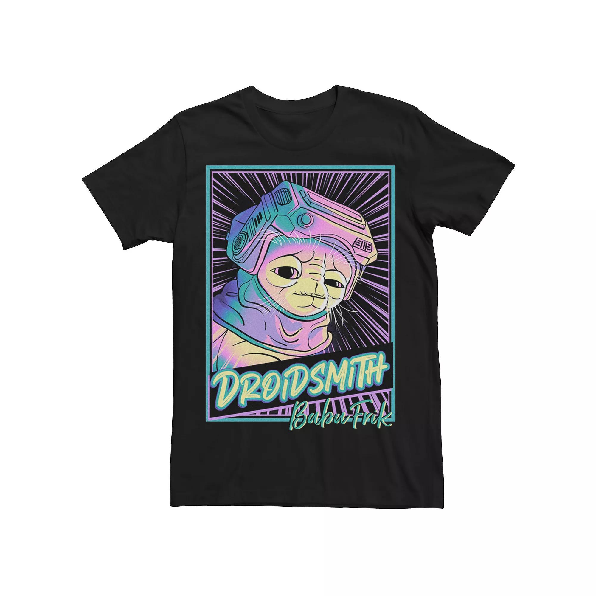 Men's Star Wars: The Rise Of Skywalker Babu Frik Neon Poster Tee,  Product Image