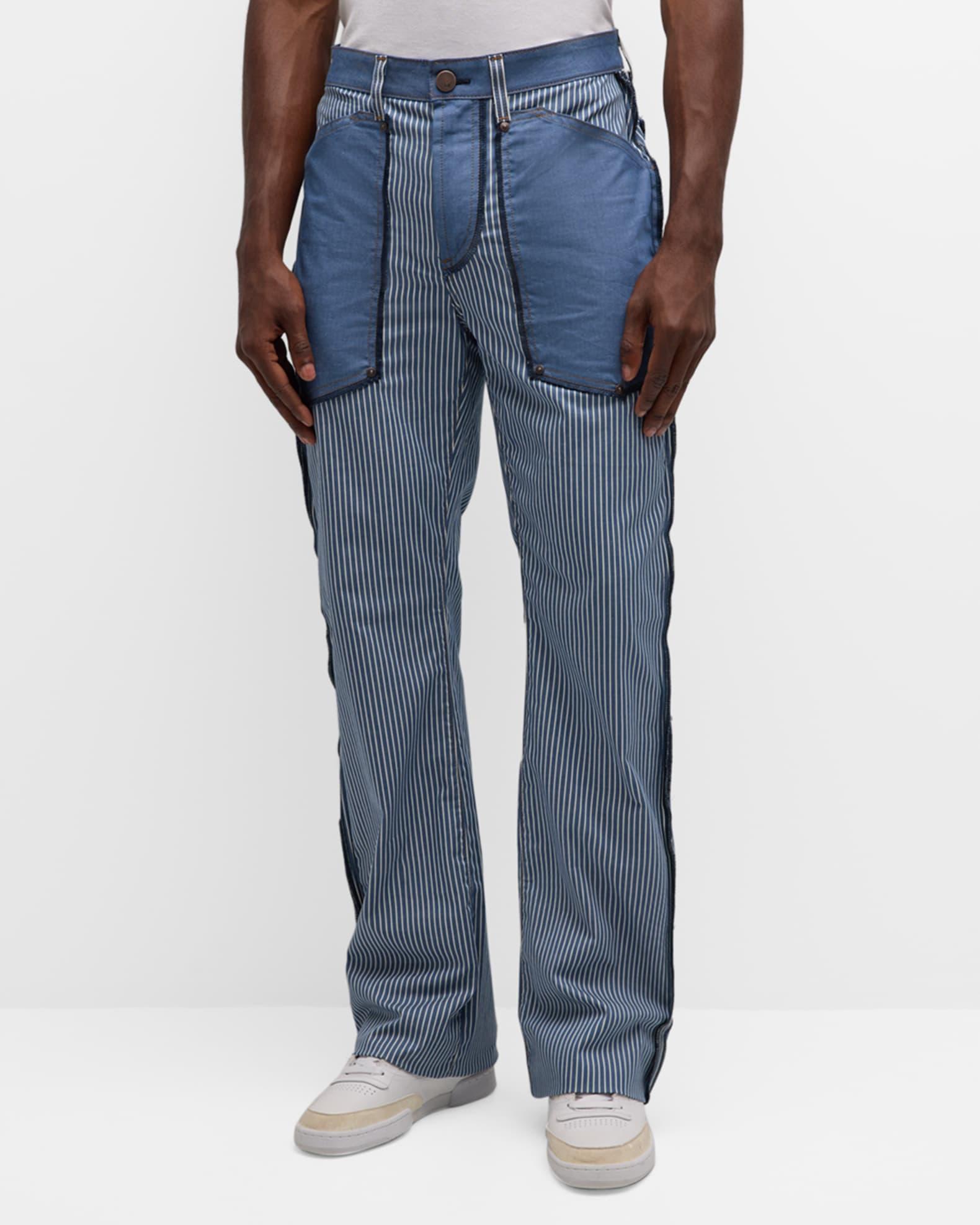 x MFVLA1 Men's Striped Inside-Out Jeans Product Image