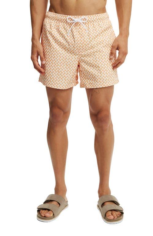 Cotton On Men's Stretch Swim Short in Orange Micro at Nordstrom, Size Medium Product Image