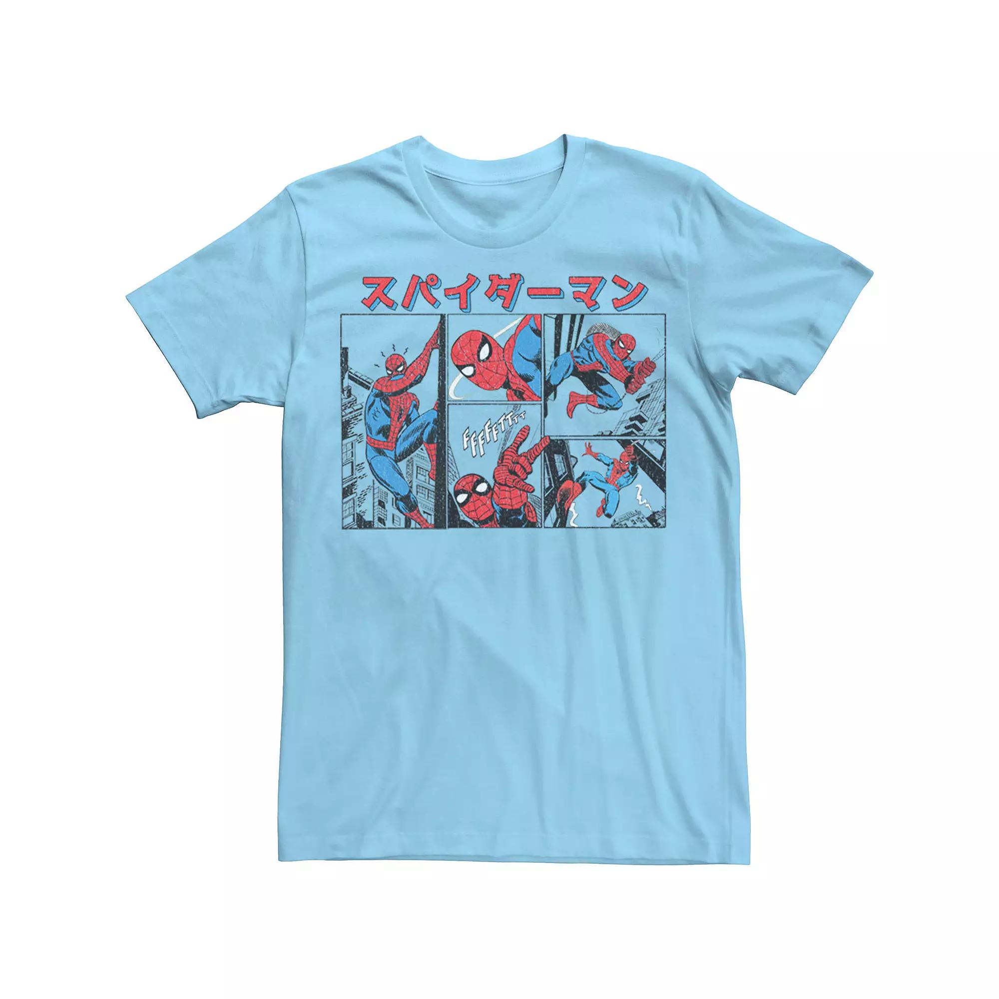 Men's Marvel Spiderman Spidey Kanji Panels Comic Tee,  Product Image