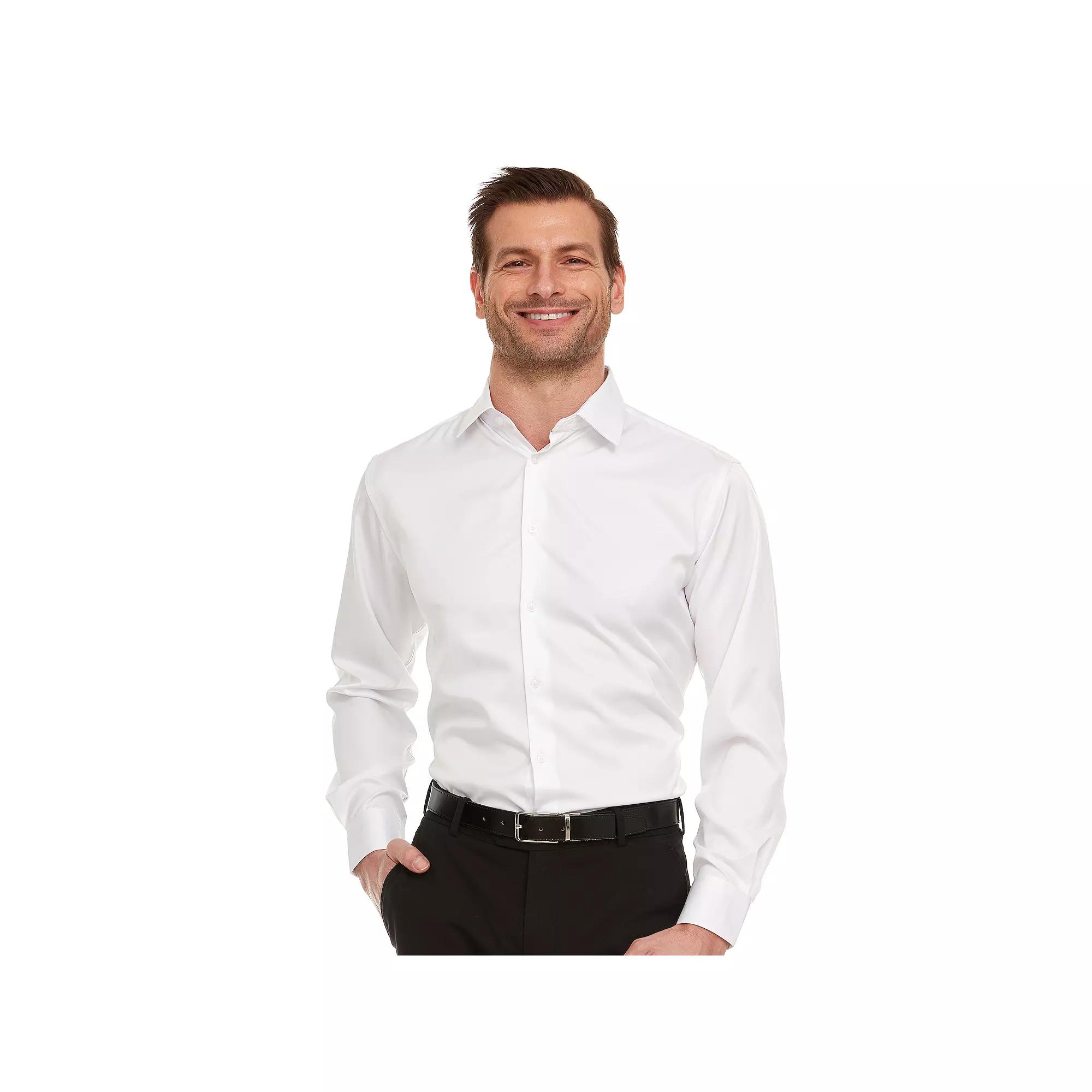 Men's Geoffrey Beene Slim-Fit Sateen Stretch Dress Shirt,  Product Image