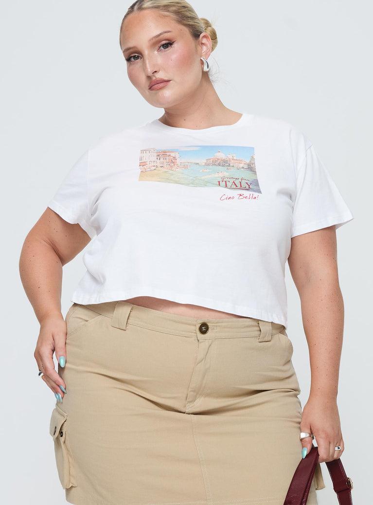 Italy Love Tee Ivory Curve Product Image
