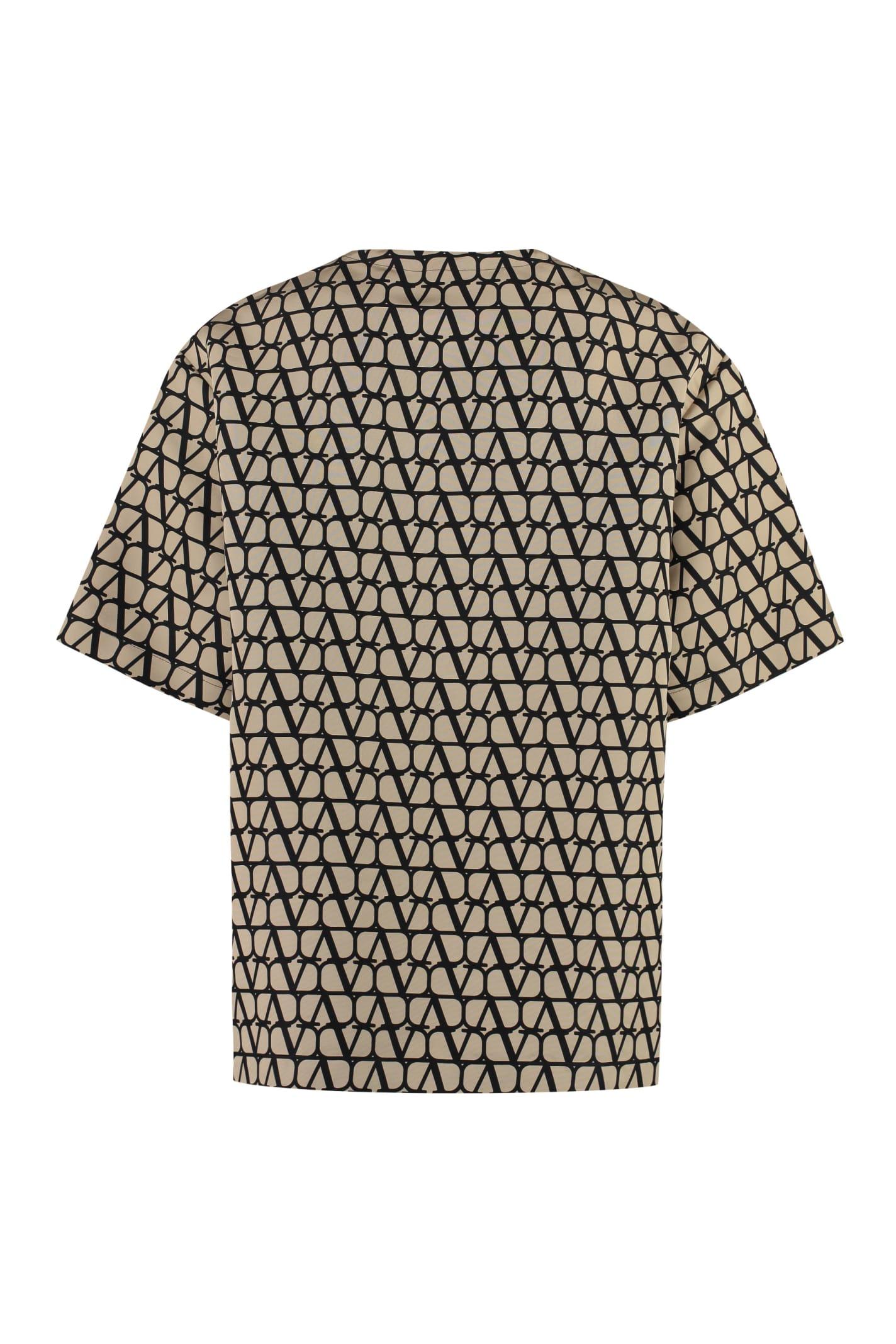 VALENTINO Toile Iconographe Print T-shirt In Cream Product Image