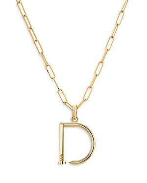 Zoe Lev 14K Yellow Gold Large Nail Initial Necklace, 18 Product Image