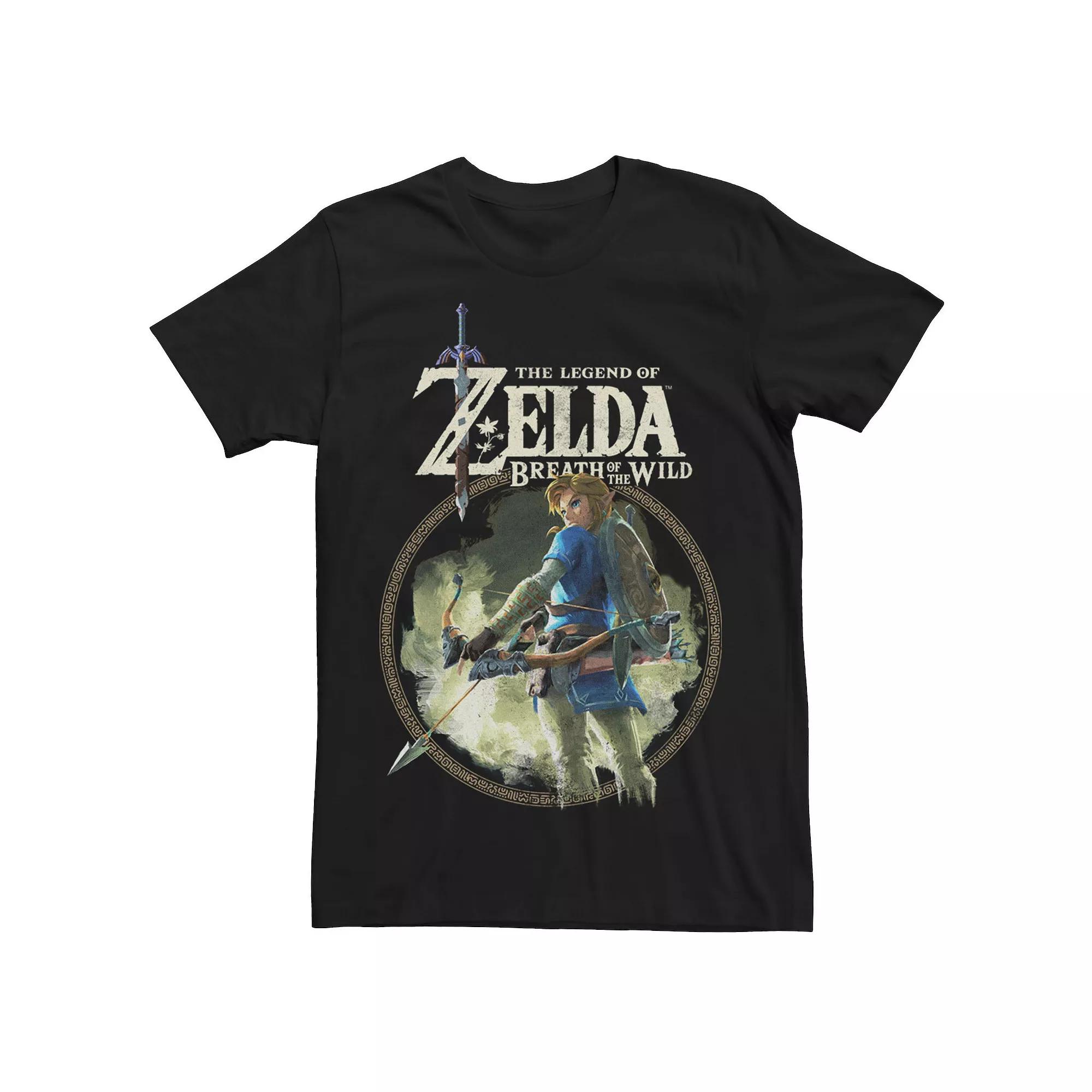 Men's The Legend Of Zelda Breath Of The Wild Link Circle Portrait Graphic Tee, Size: XL, Black Product Image