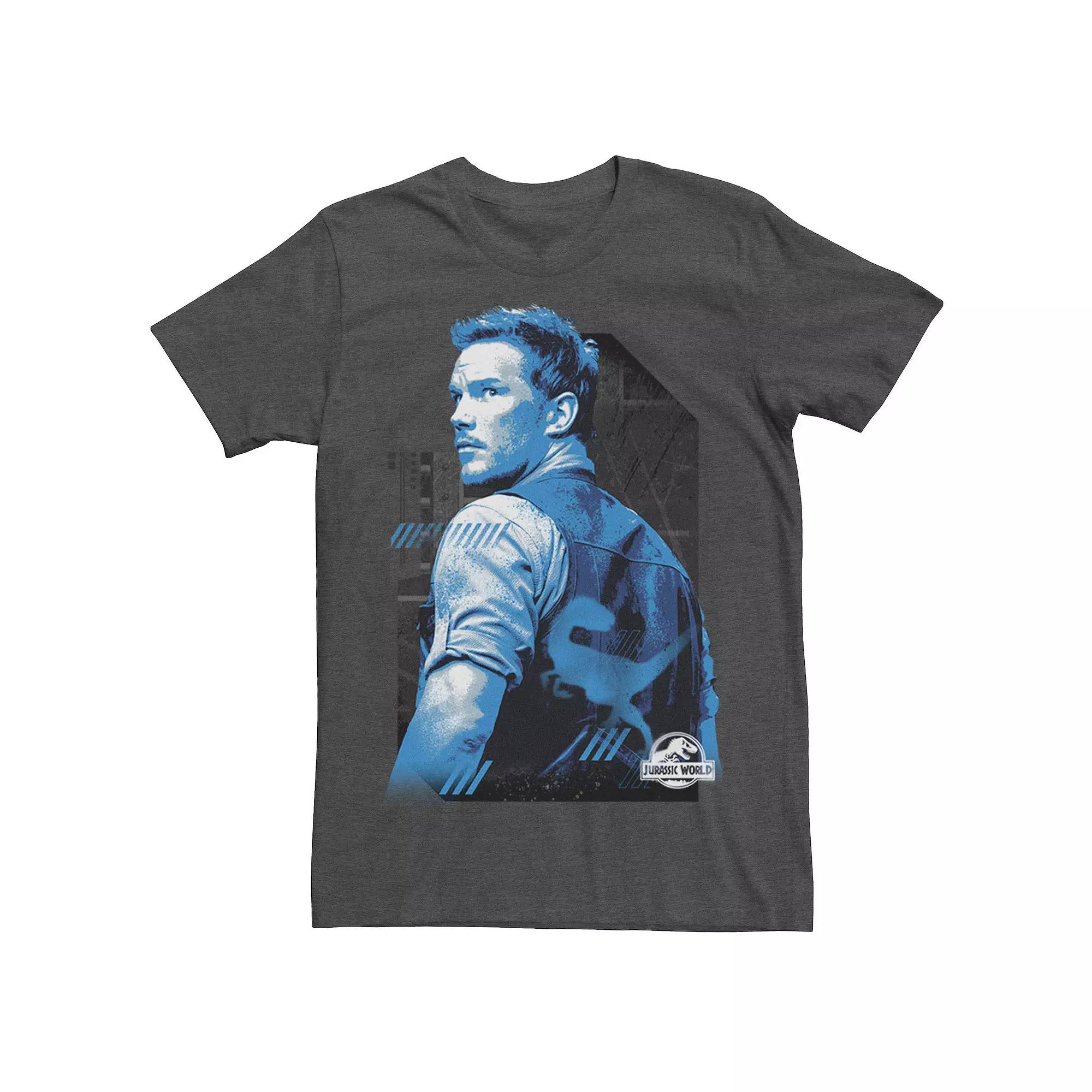 Men's Jurassic World Owen Blue Tone Portrait Tee,  Product Image