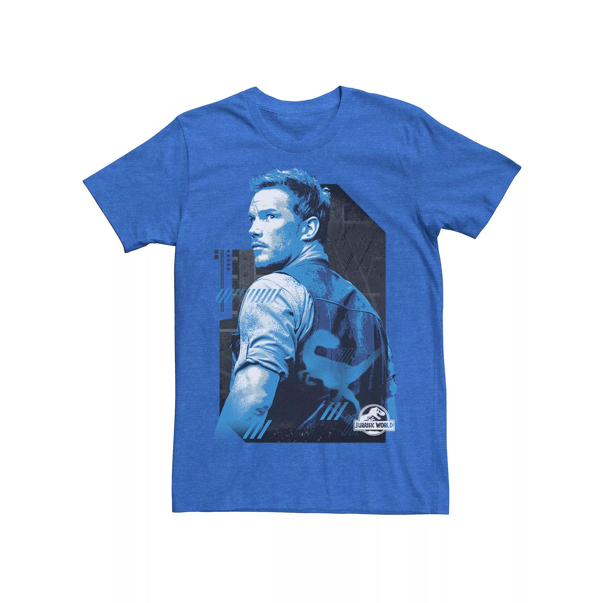 Men's Jurassic World Owen Blue Tone Portrait Tee,  Product Image