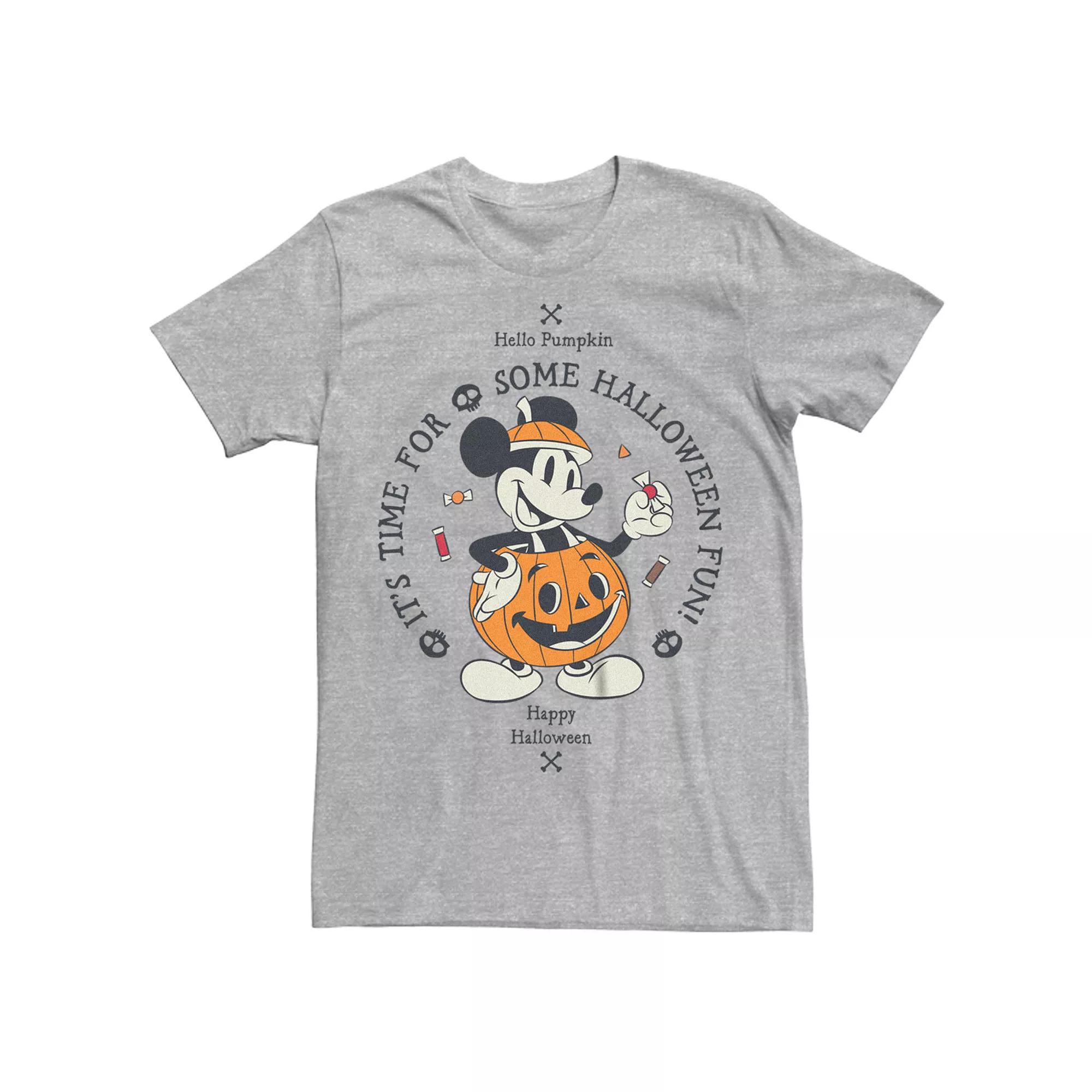 Big & Tall Mickey Mouse Pumpkin Costume Halloween Fun Graphic Tee, Men's,  Product Image