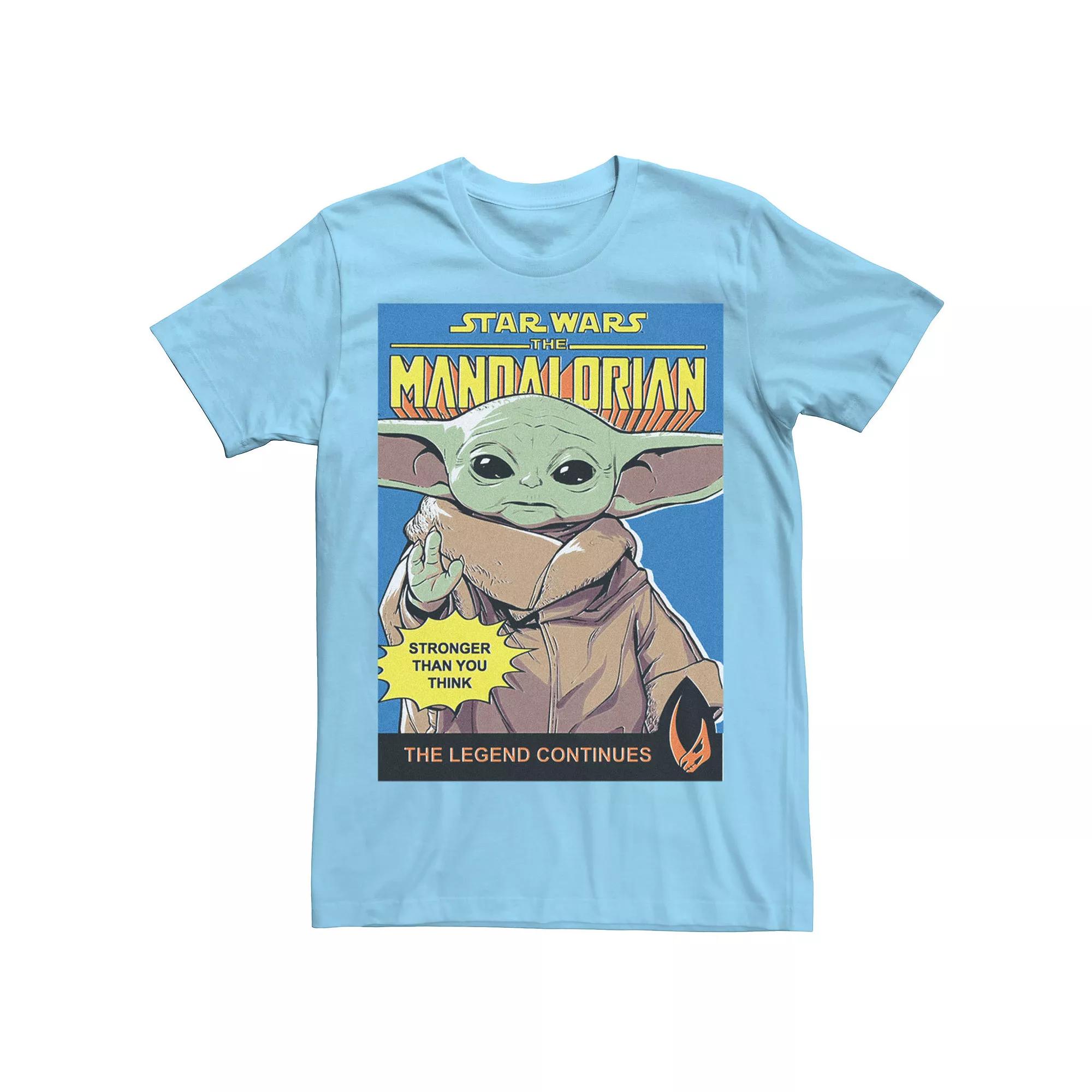 Men's Star Wars The Mandalorioan Grogu The Legend Continues Retro Poster Tee,  Product Image