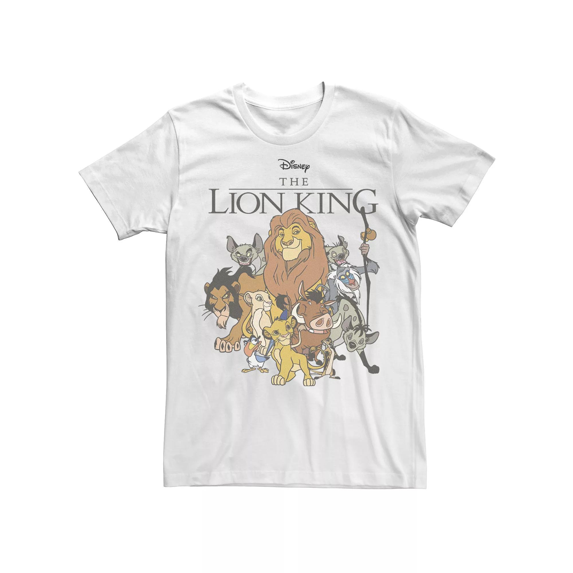 Big & Tall Disney The Lion King Group Shot Dark Outline Tee, Men's, Size: 4XL, White Product Image