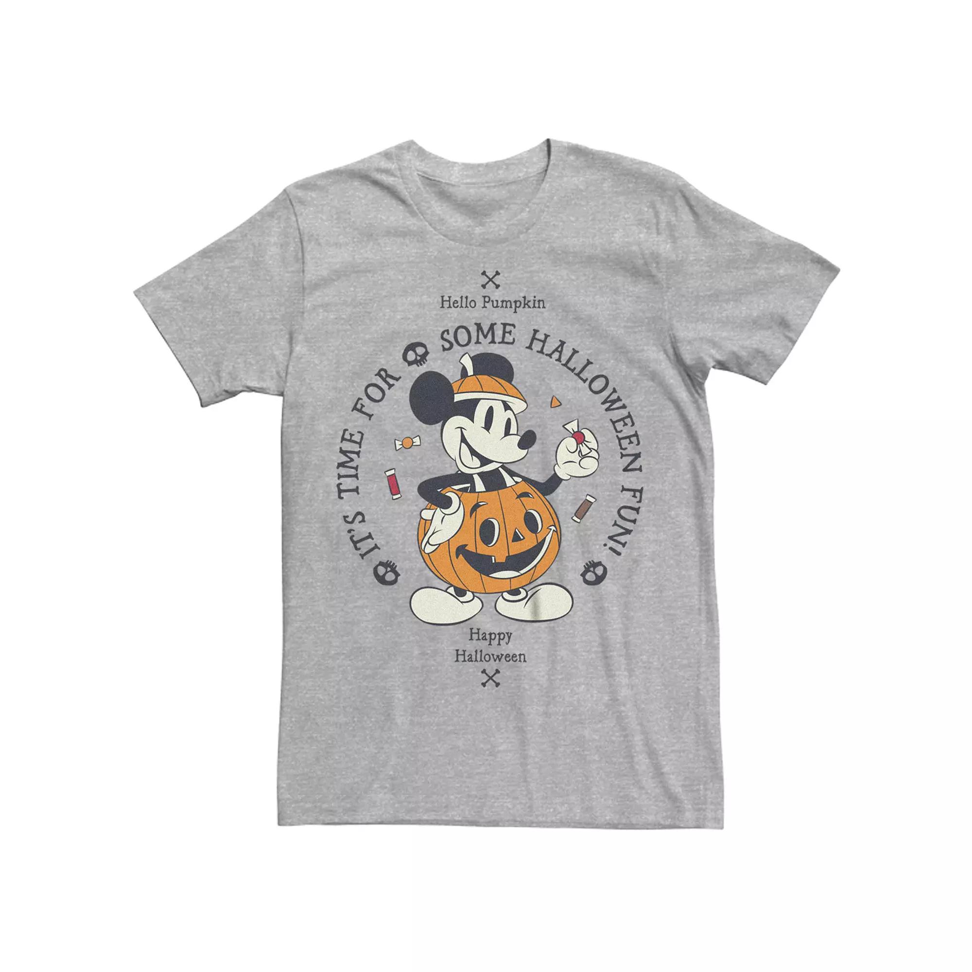 Big & Tall Mickey Mouse Pumpkin Costume Halloween Fun Graphic Tee, Men's,  Product Image