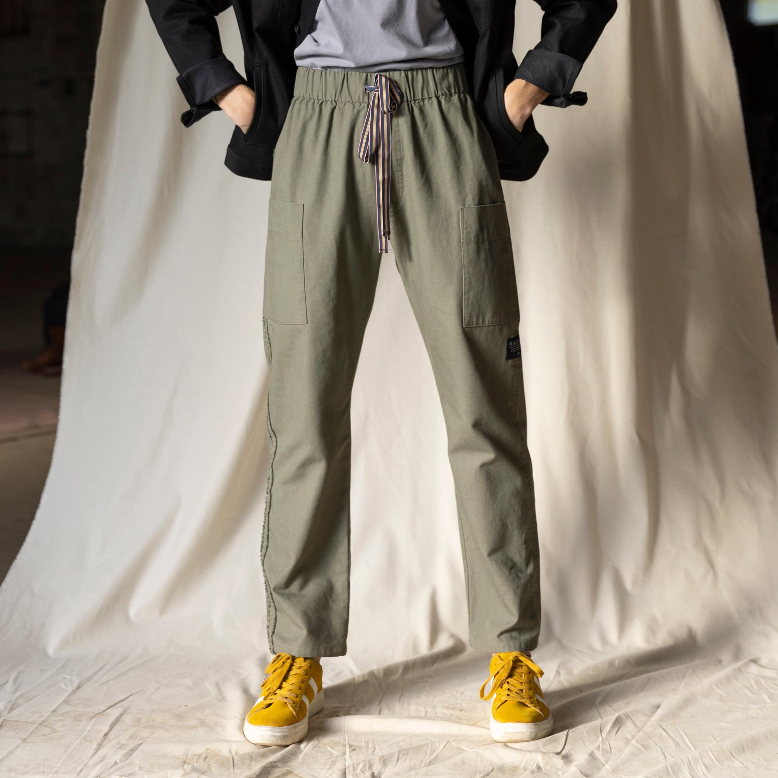 Drawstring Pant | Olive Canvas Product Image