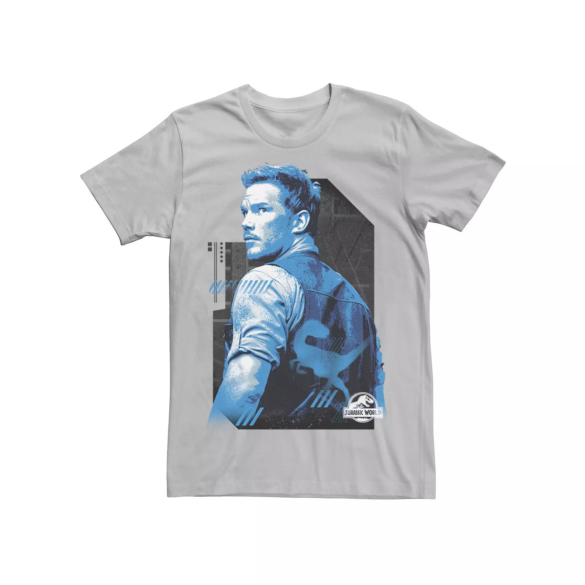 Men's Jurassic World Owen Blue Tone Portrait Tee,  Product Image
