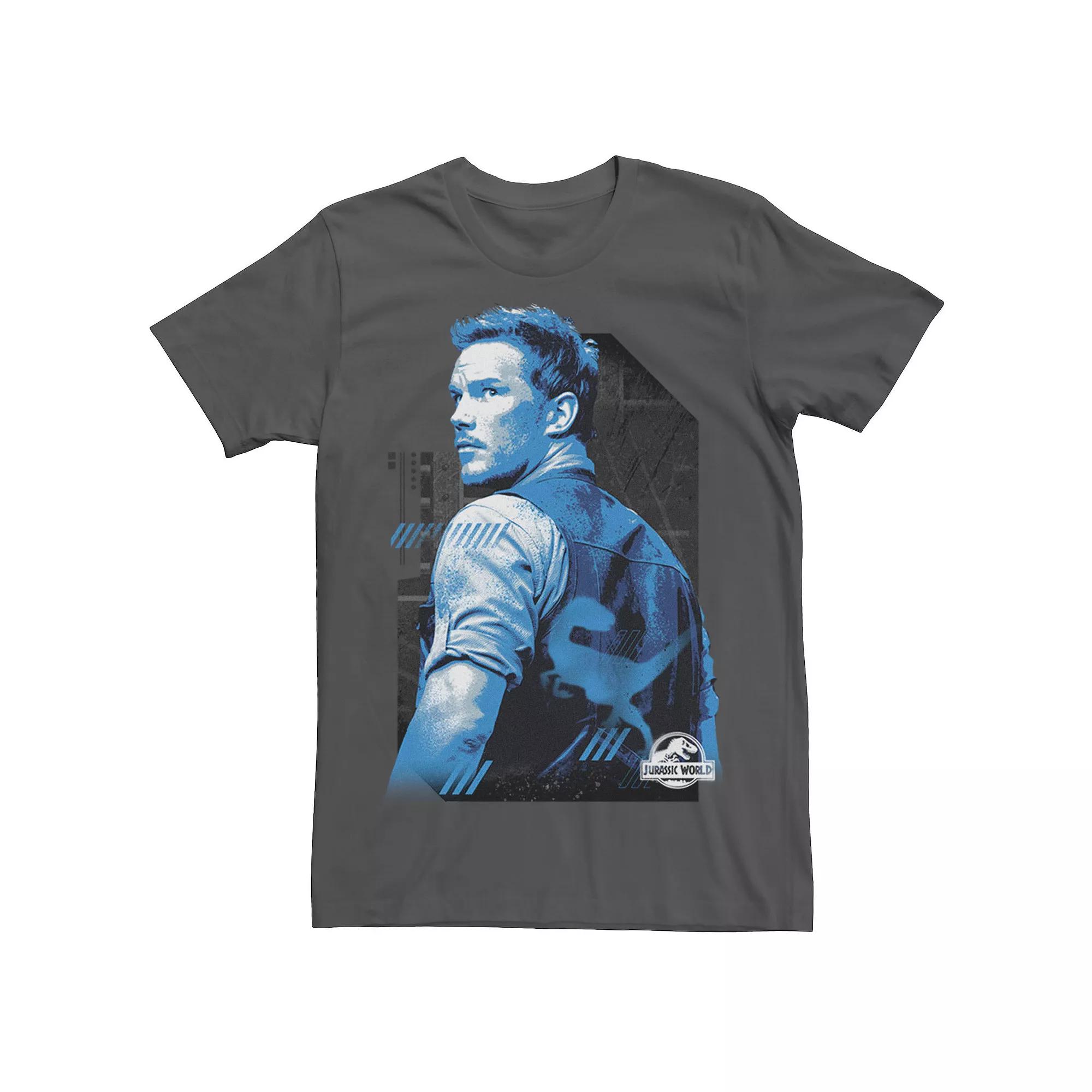 Men's Jurassic World Owen Blue Tone Portrait Tee,  Product Image