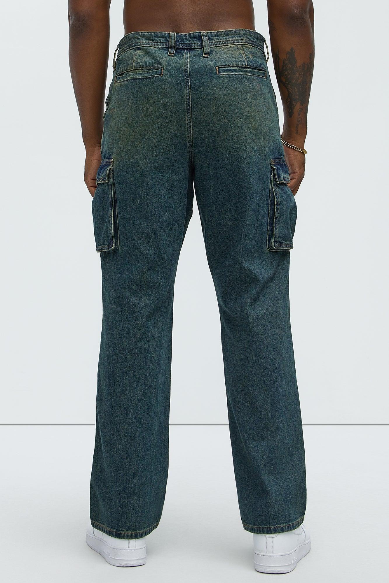 Tanner Straight Cargo Jeans - Vintage Blue Wash Product Image