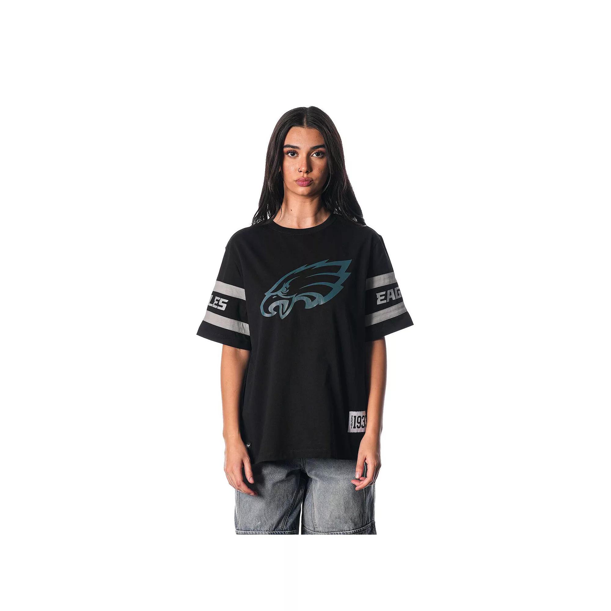 Women's The Wild Collective   Black Philadelphia Eagles Drop Shoulder T-Shirt, Size: Small Product Image
