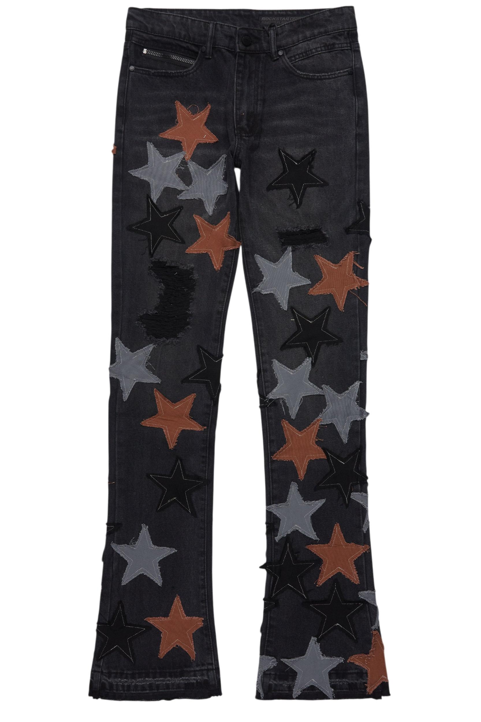 StarLane Dark Grey Stacked Flare Jean Male Product Image