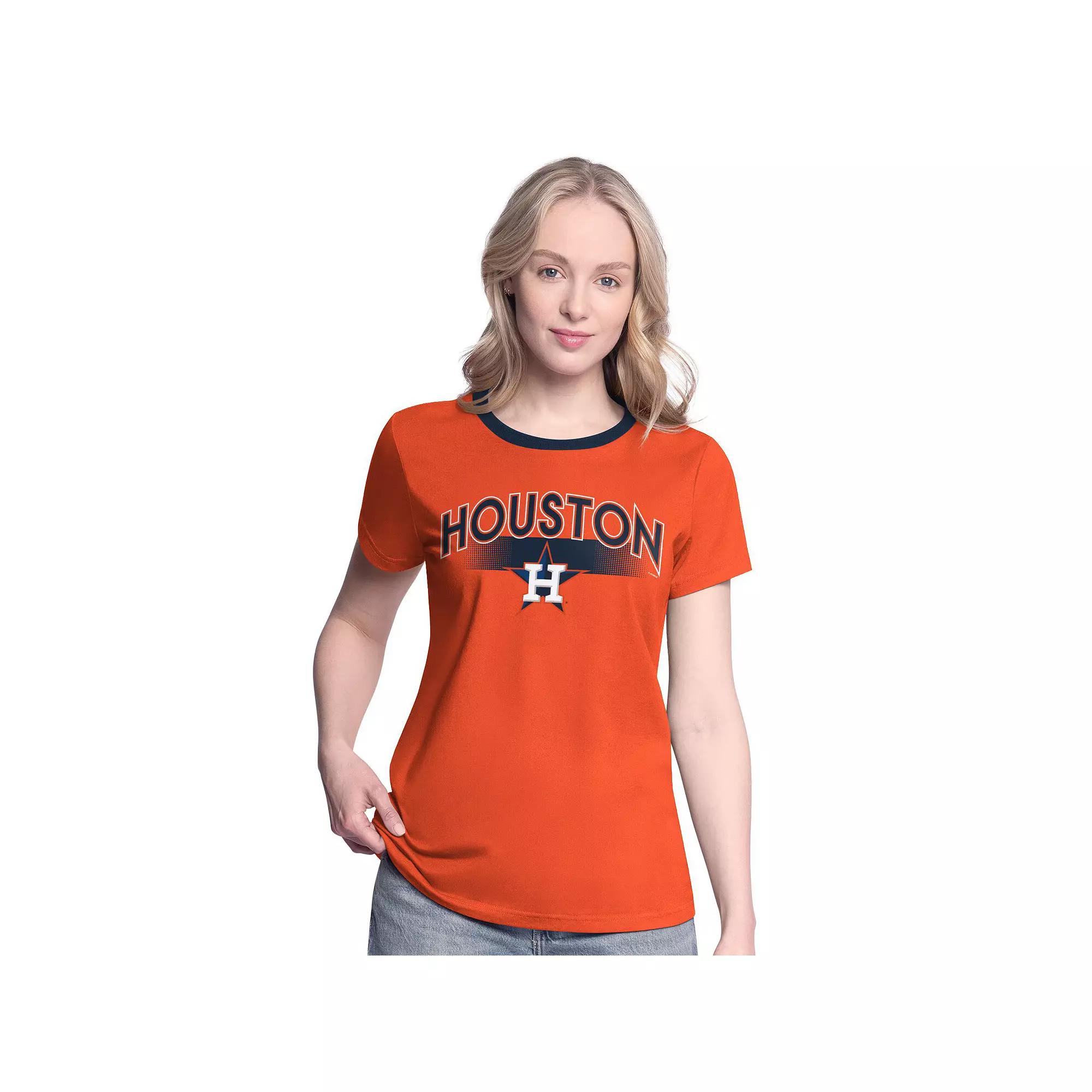 Women's G-III 4Her by Carl Banks  Orange Houston Astros Pitch T-Shirt, Size: Small Product Image