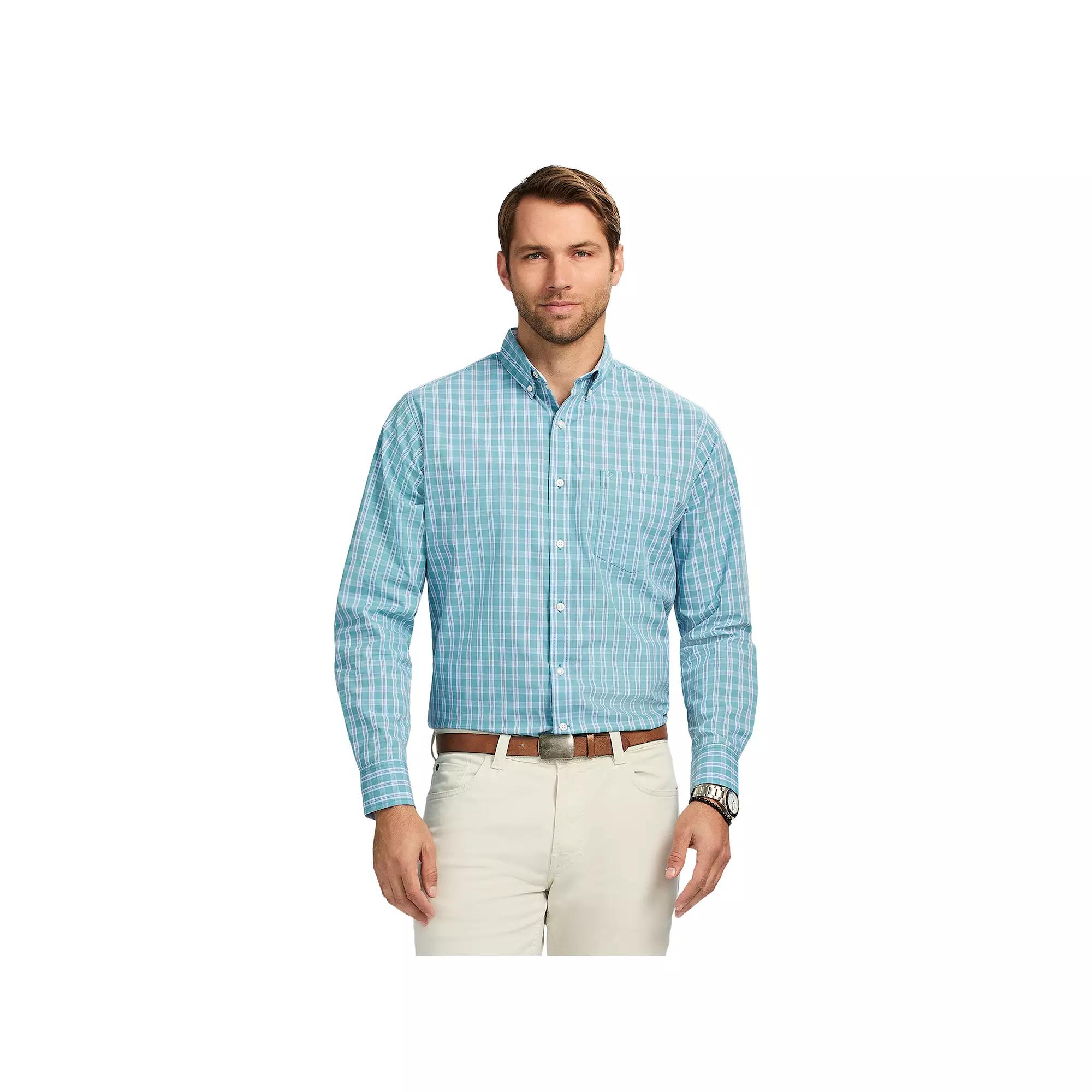 Men's IZOD Performance Comfort Long Sleeve Button Down Woven Shirt, Size: XL, Adriatic Plaid Product Image