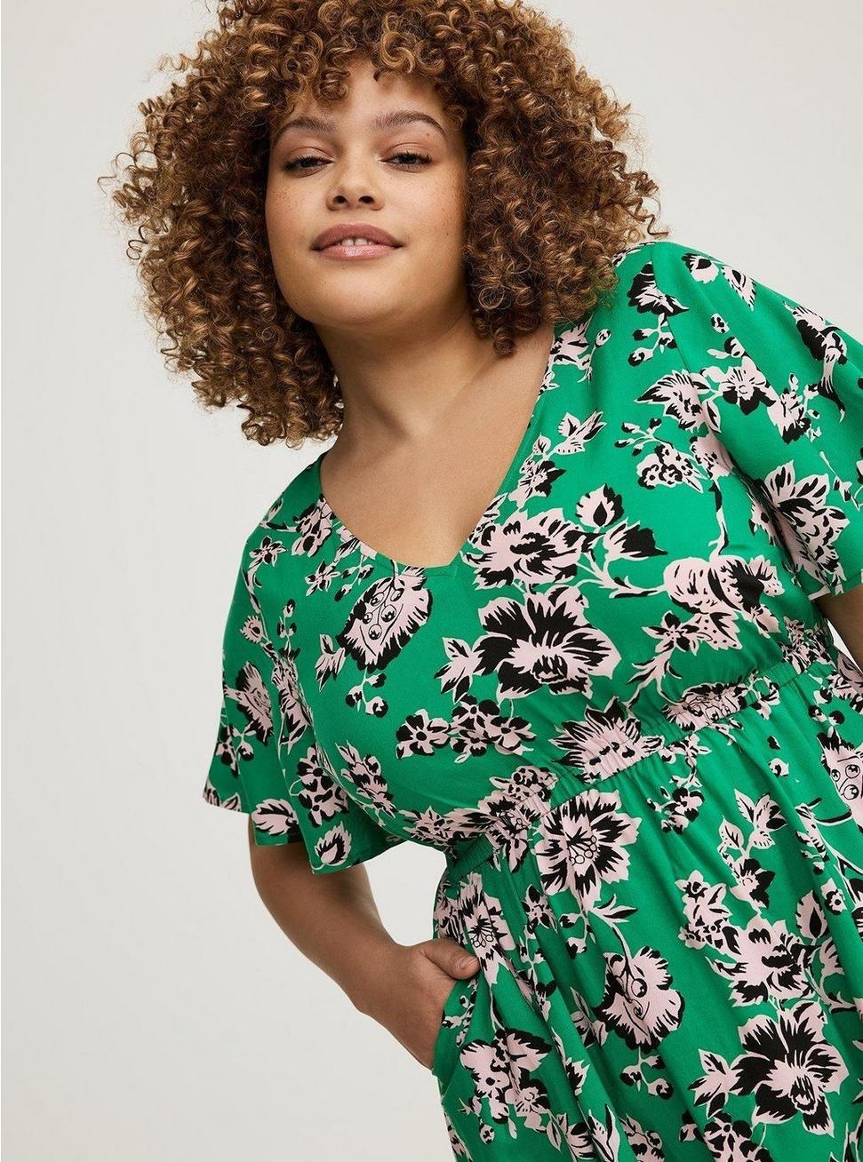 Challis V-Neck Mini Dress Product Image