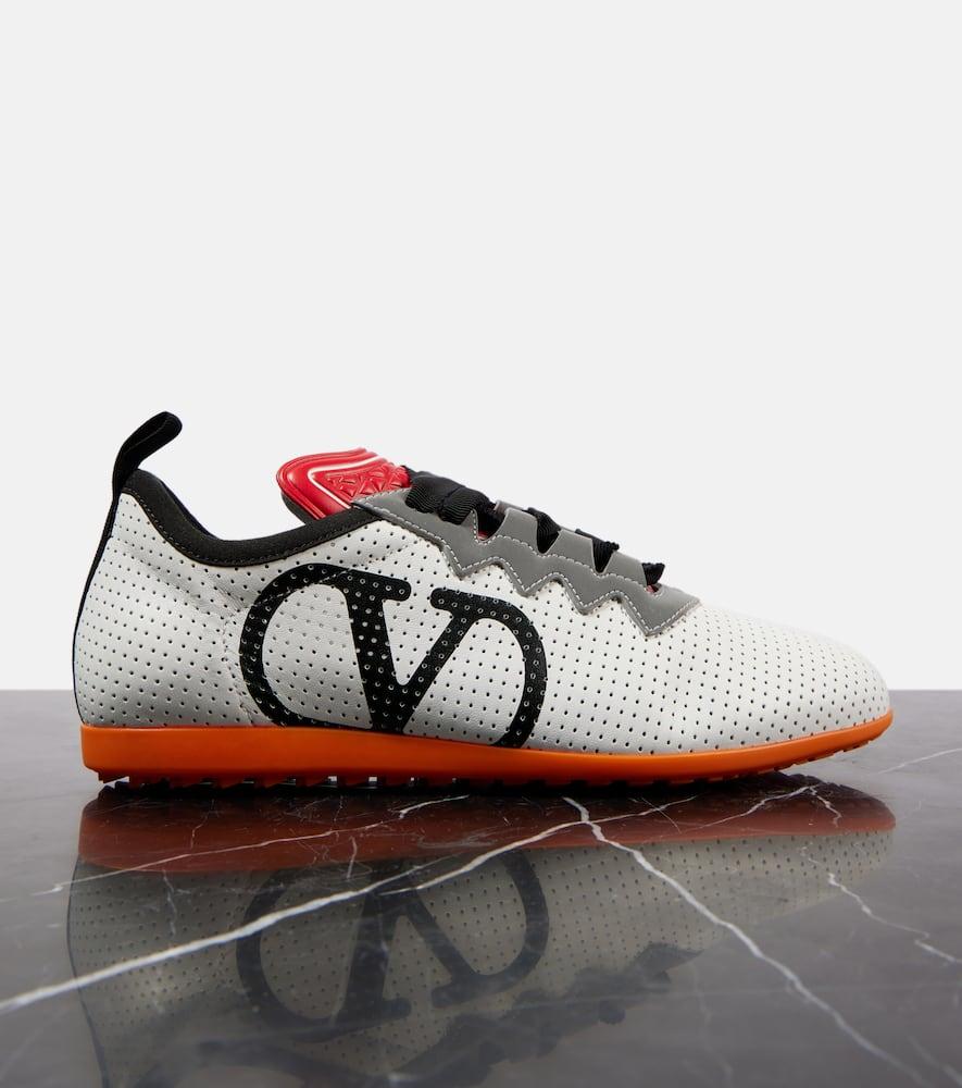 VALENTINO GARAVANI Chromathon Low-top Sneakers In Perforated Leather In Multi Product Image