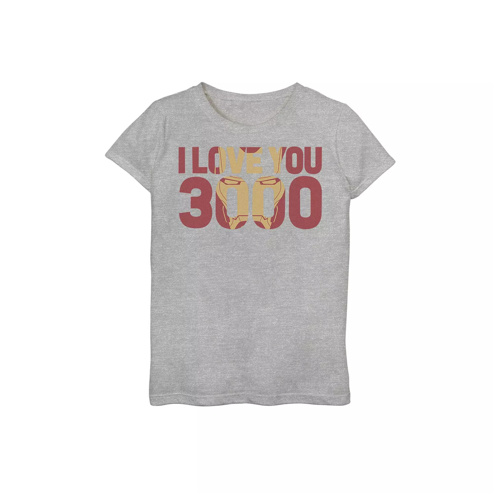 Girls 7-16 Marvel Avengers Endgame Iron Man "I Love You 3000" Mask Fill Tee, Girl's,  Product Image