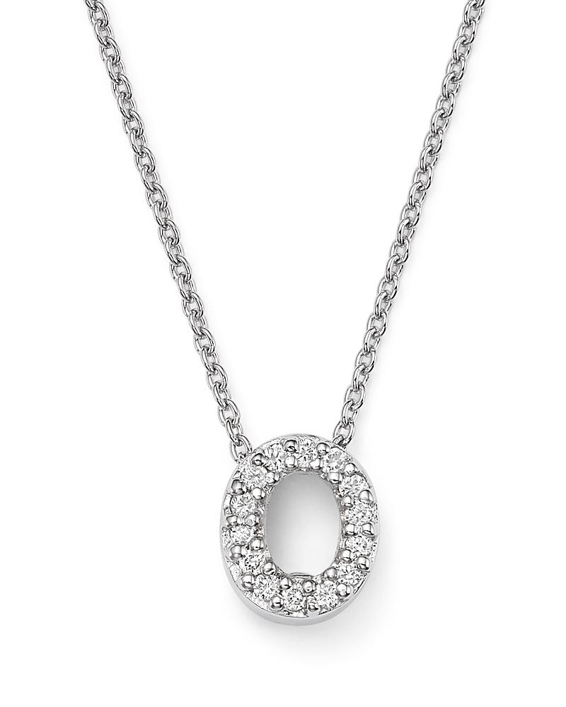 Womens Tiny Treasures 0.08 TCW Diamond & 18K White Gold Initial Necklace Product Image