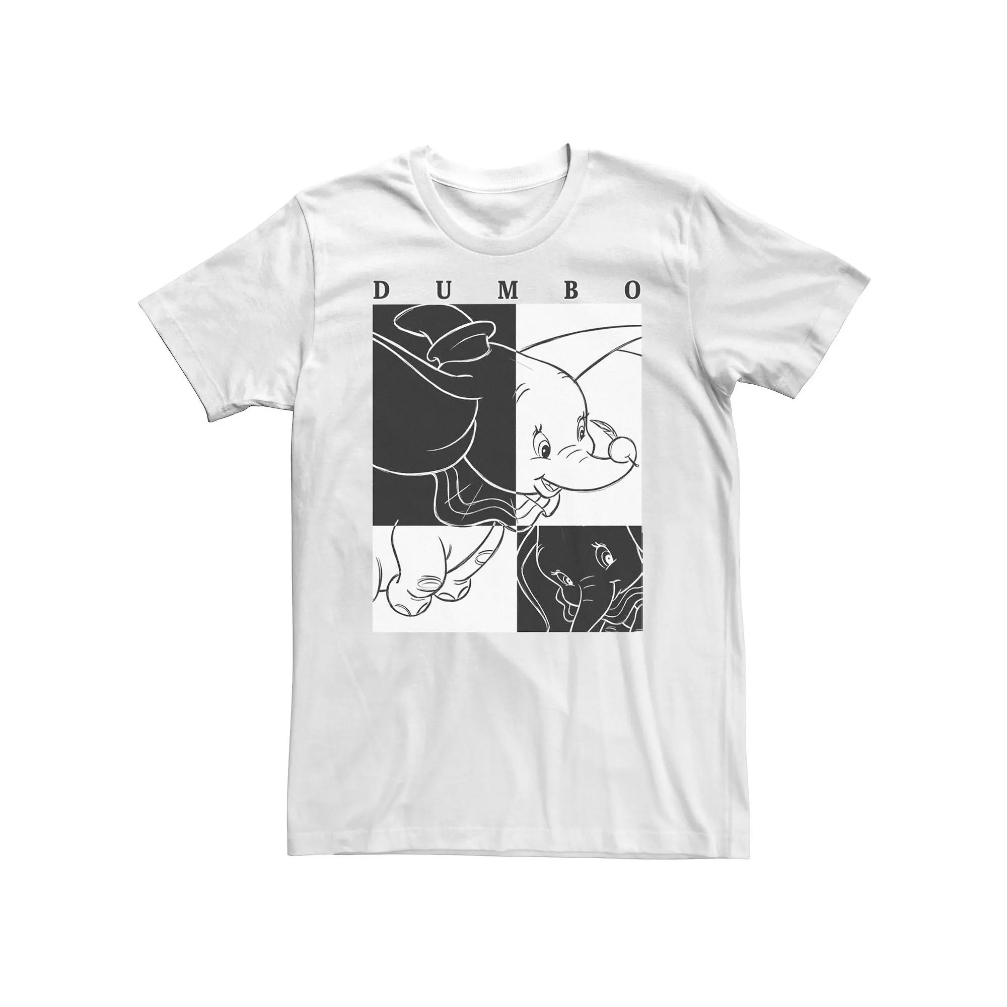 Big & Tall Disney Dumbo Contrast Black And White Line Art Poster Tee, Men's,  Product Image