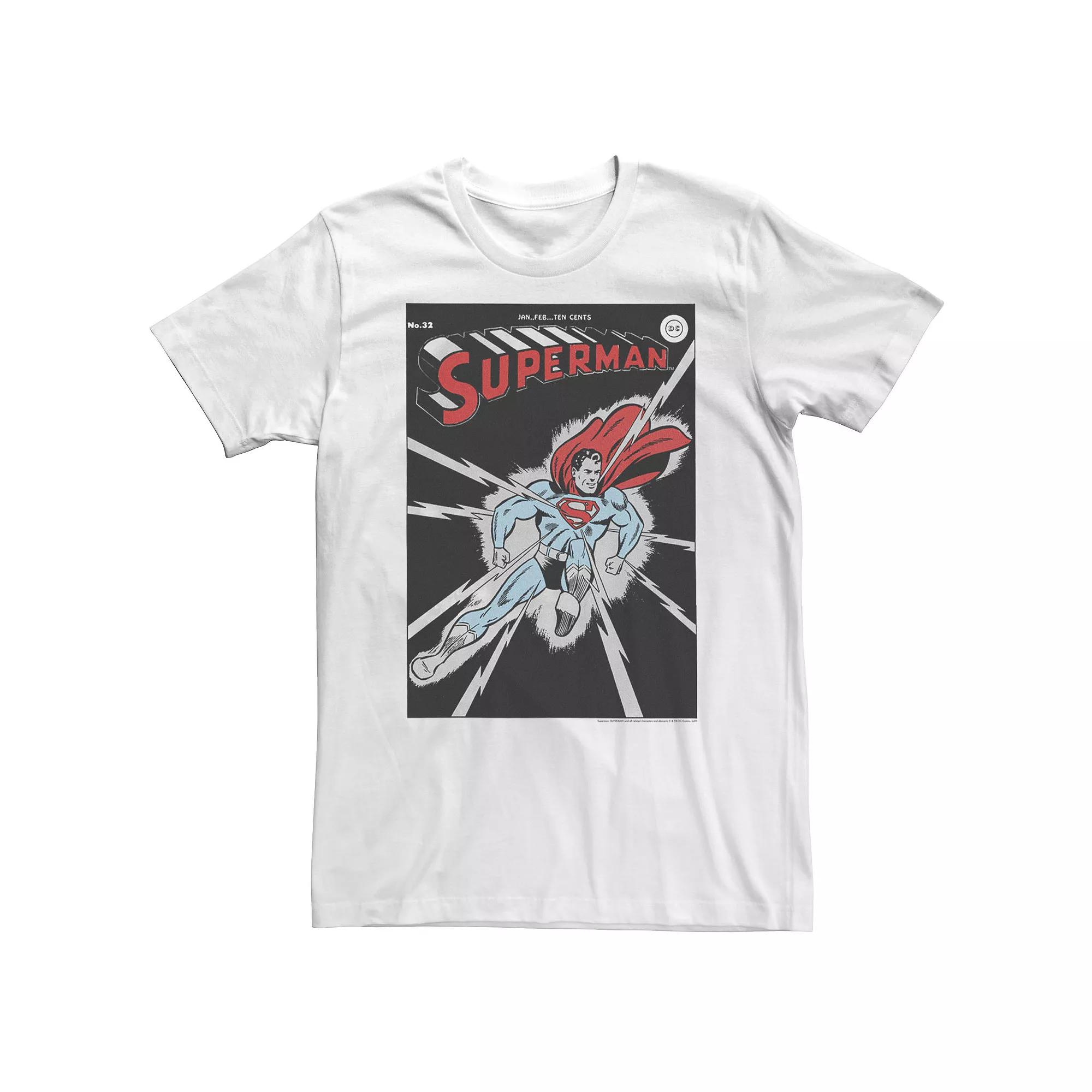 Big & Tall DC Comics Superman No. 32 Comic Cover Poster Tee, Men's, Size: 4XL, White Product Image