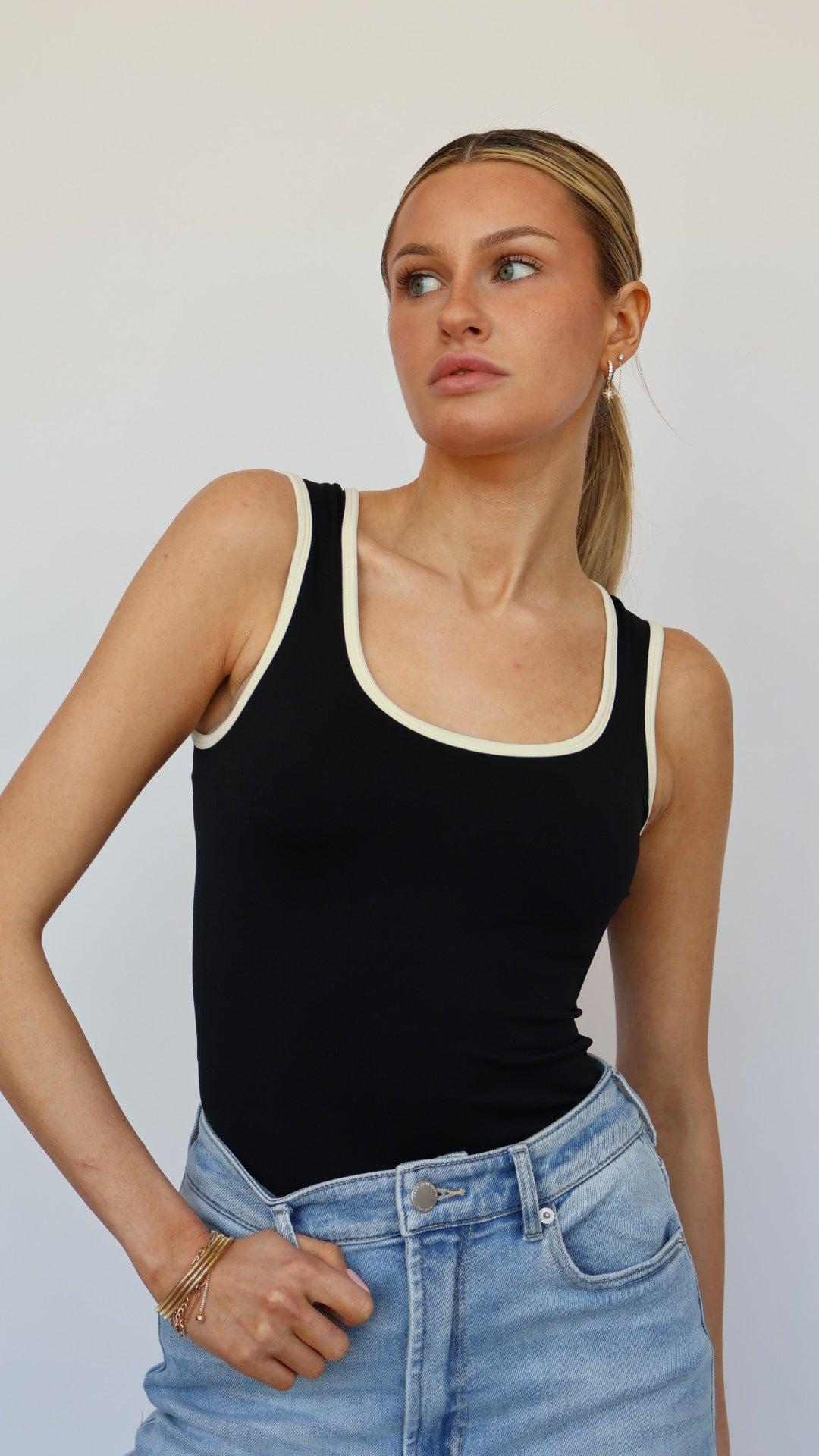 Contrast Trim Scoop Neck Tank Product Image