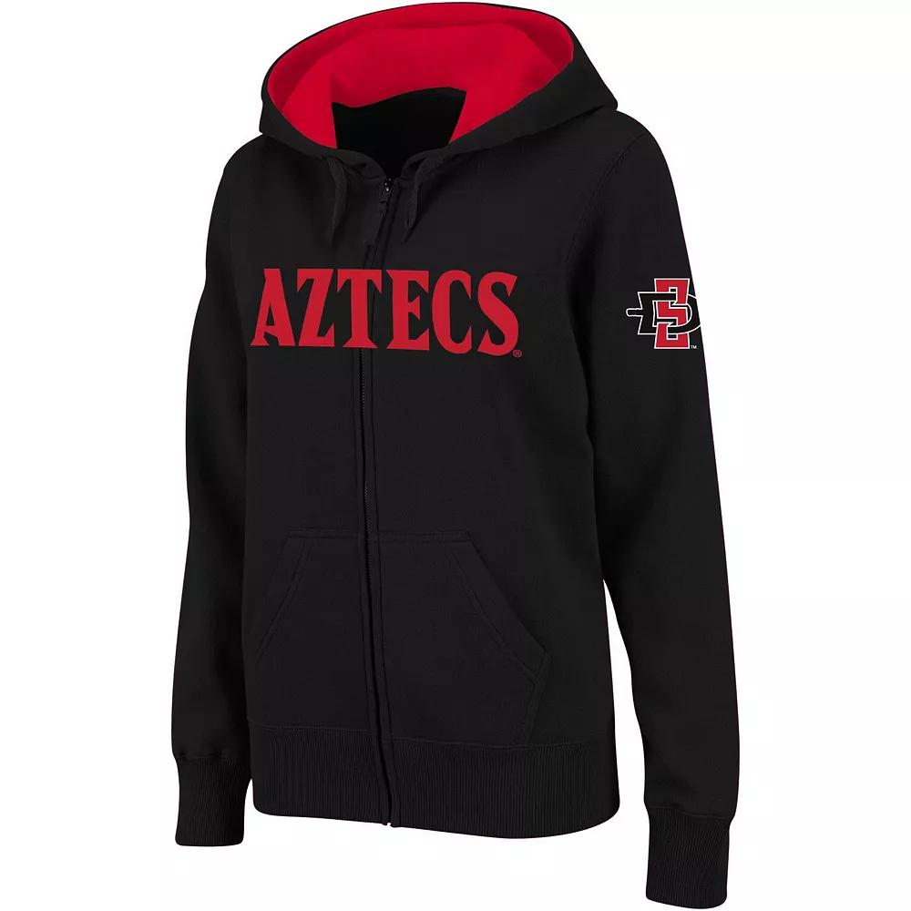 Women's Stadium Athletic Black San Diego State Aztecs Arched Name Full-Zip Hoodie, Size: Medium, Sds Black Product Image