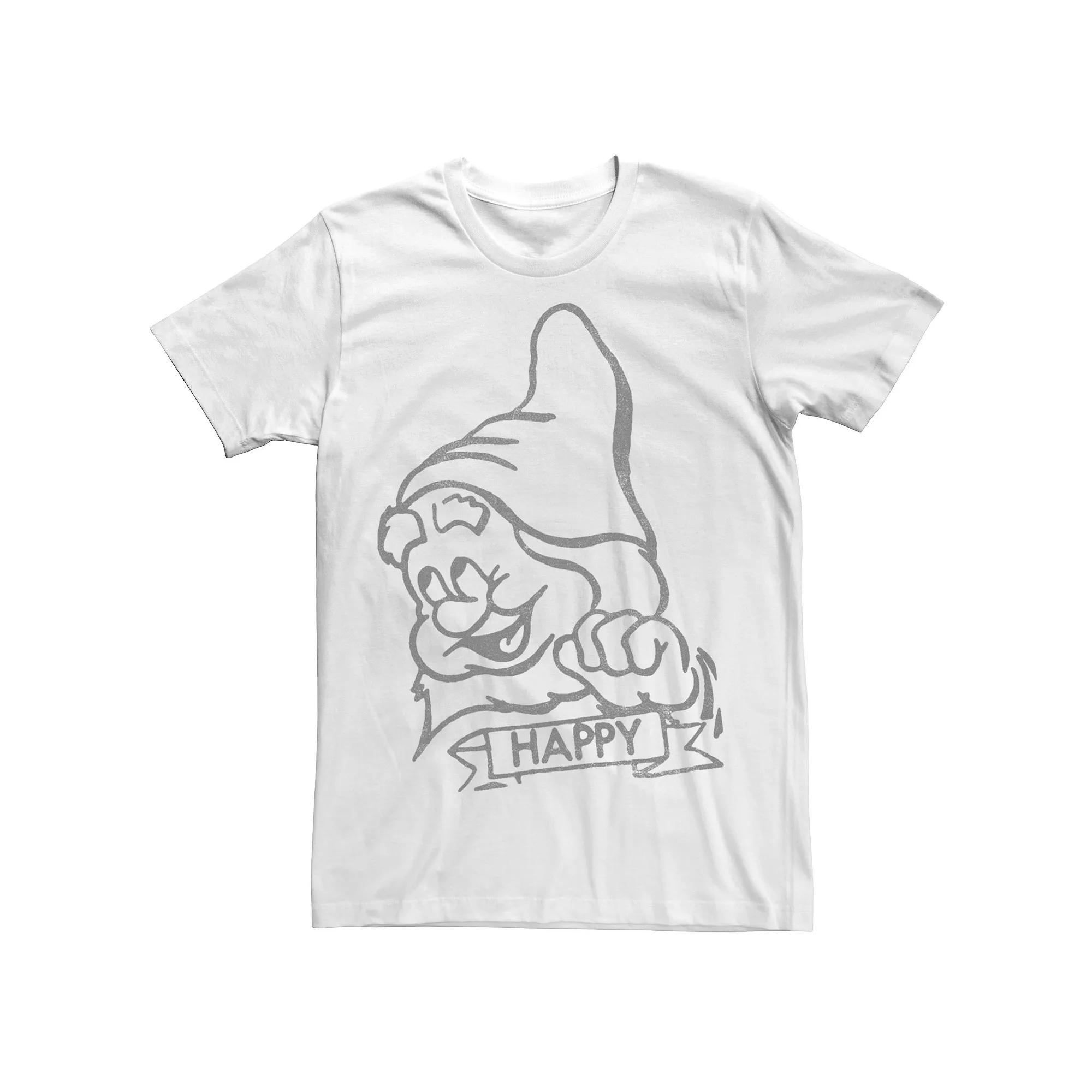 Big & Tall Disney Snow White Happy Line Art Big Face Tee, Men's, Size: 3XL Tall Product Image