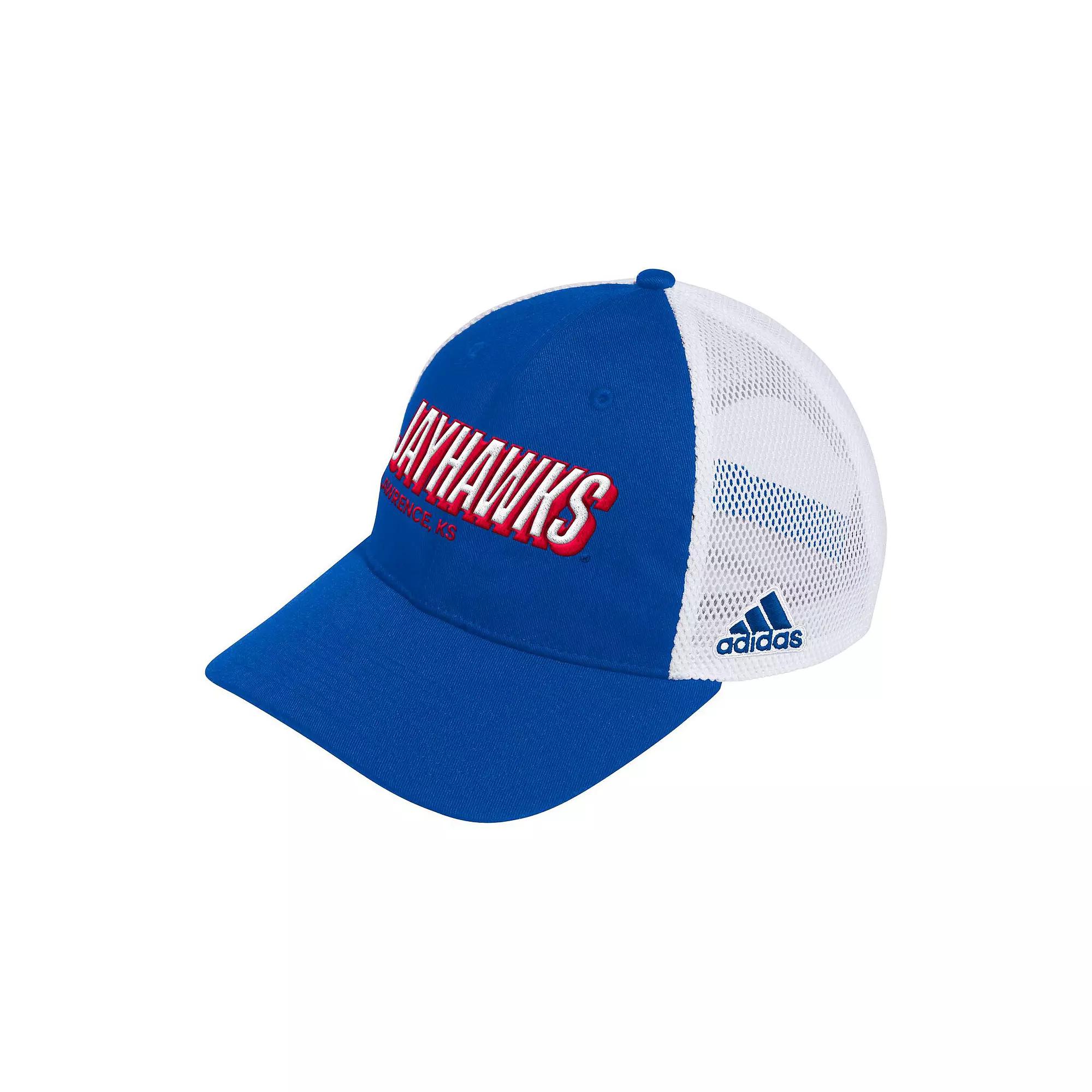 Men's adidas Red Louisville Cardinals Mascot Block Letter Slouch Trucker Adjustable Hat Product Image