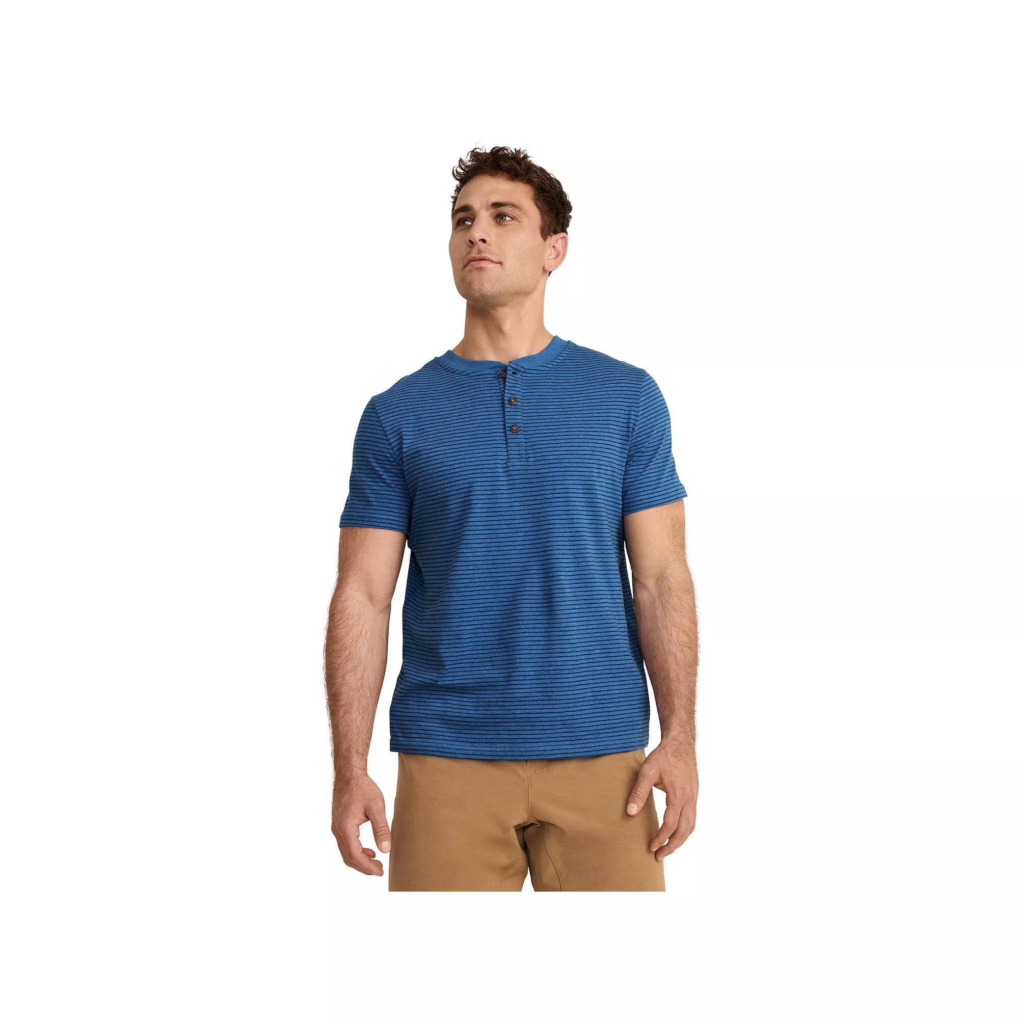 Men's Jockey Outdoors™ by Luke Bryan Short Sleeve Henley, Size: XXL, Blue Stripe Product Image