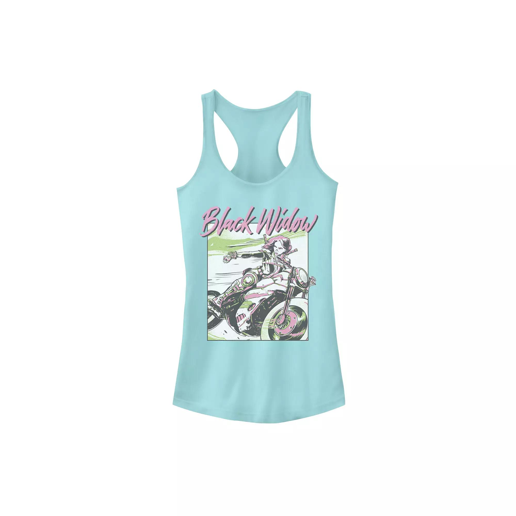 Juniors' Marvel Black Widow Neon Action Pose Tank Top, Girl's,  Product Image