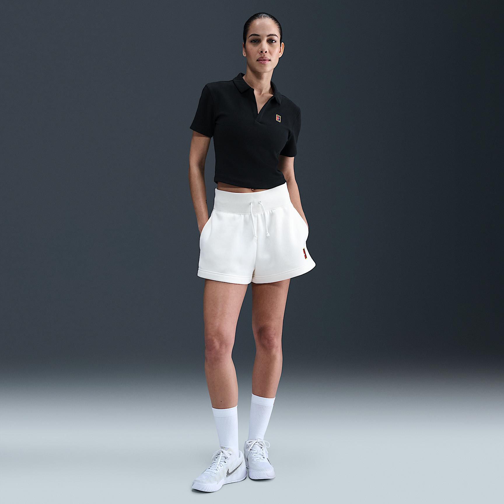 Nike Womens Court Heritage Short-Sleeve Cropped Tennis Polo | HJ8992-010 Product Image