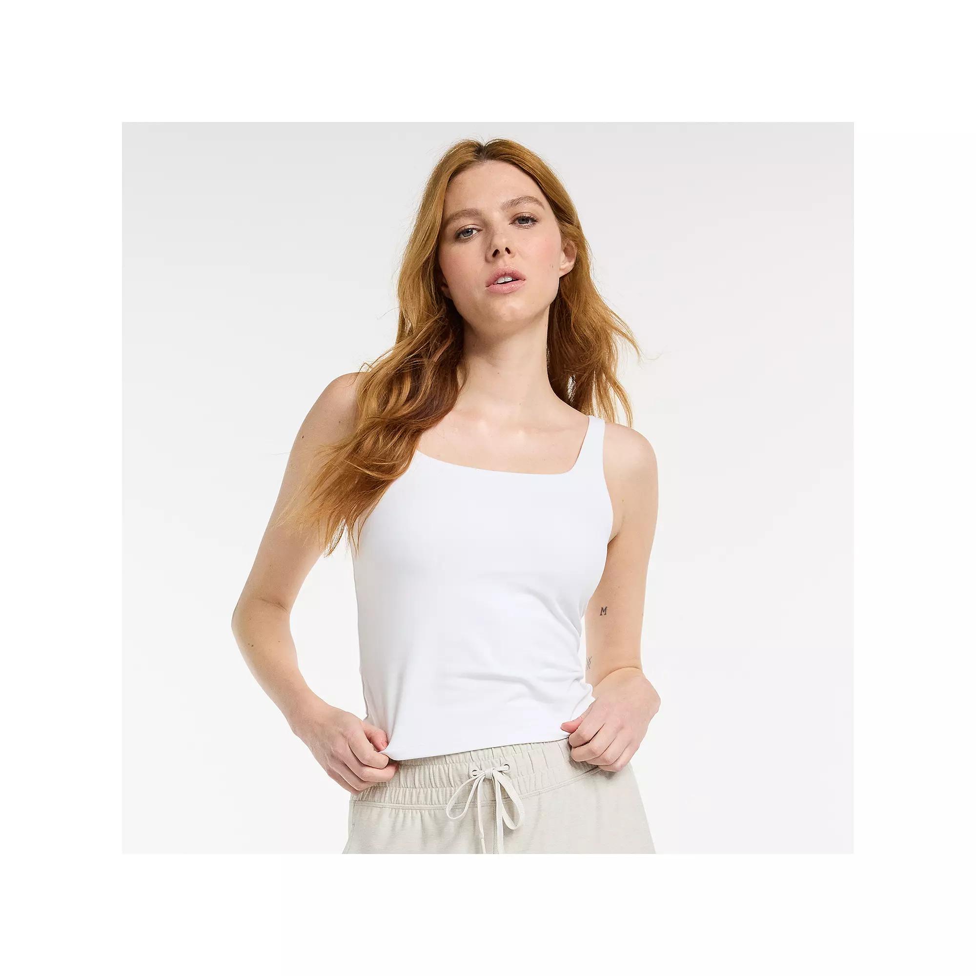 Women's FLX Affirmation Square Neck Tank Top, Size: XL, Modern White Product Image