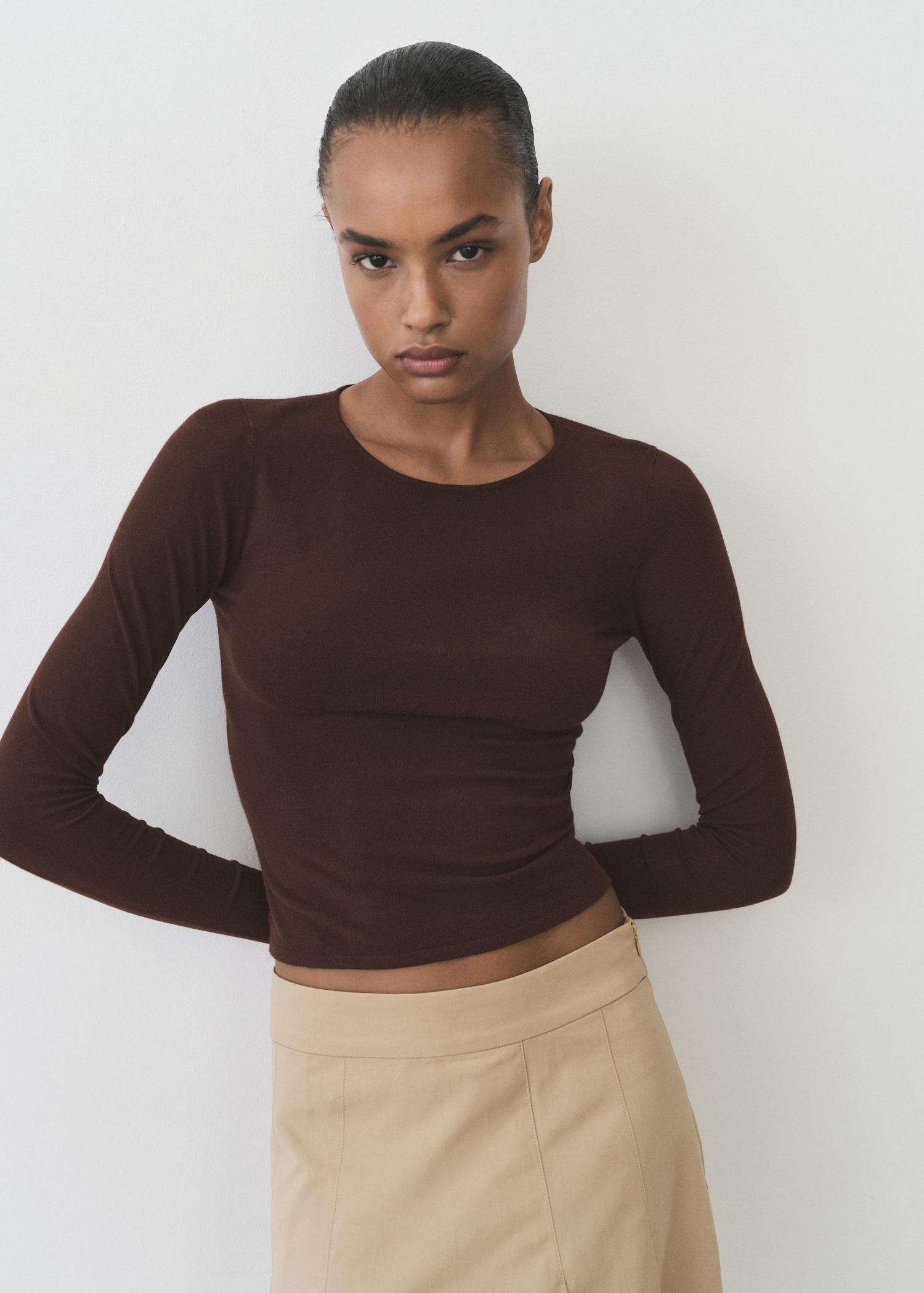 Fine-knit fitted sweater - Women | MANGO USA Product Image